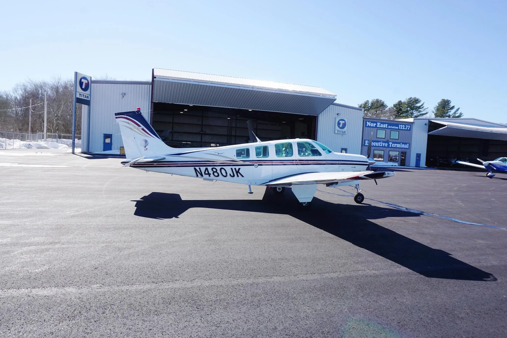 Exterior view of a 1997 BEECHCRAFT A36 BONANZA, N480JK.