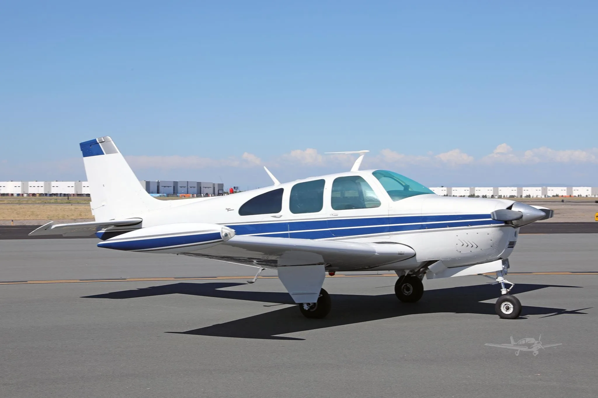 Exterior view of a 1966 BEECHCRAFT C33A DEBONAIR, N113D.