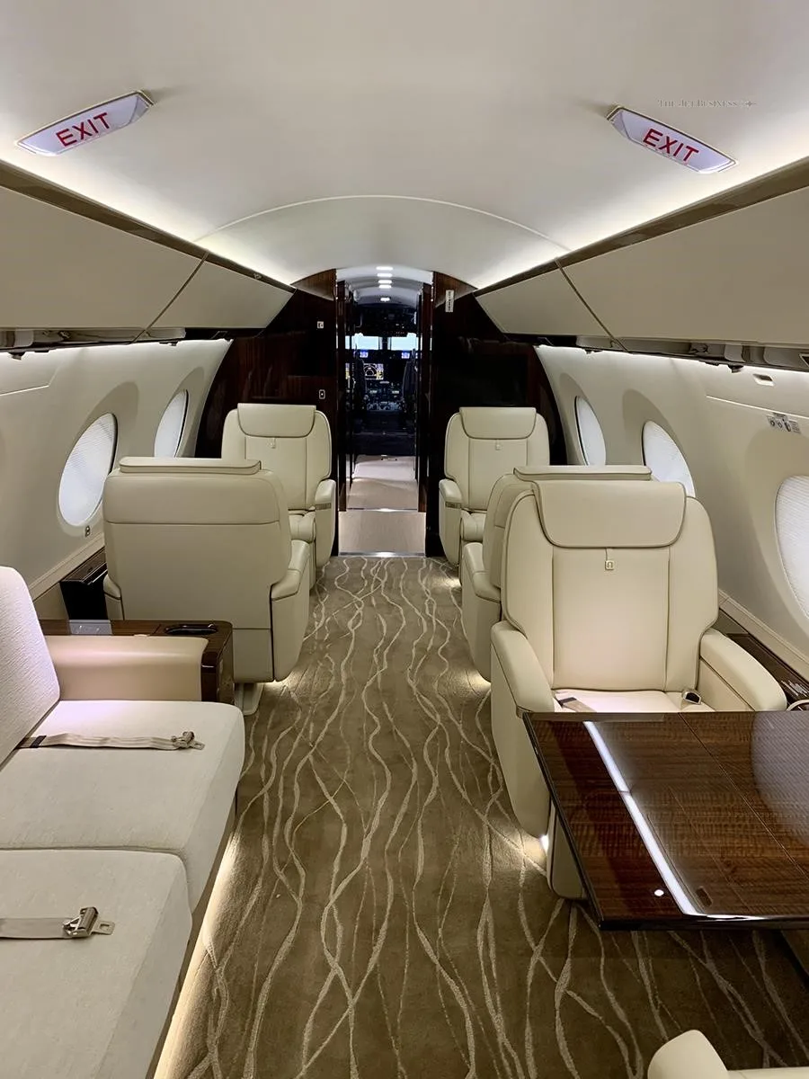 Cabin interior of a 2019 GULFSTREAM G650ER.