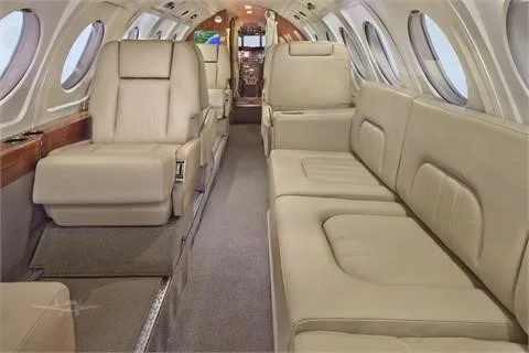 Cabin interior of a 1988 DASSAULT FALCON 50.