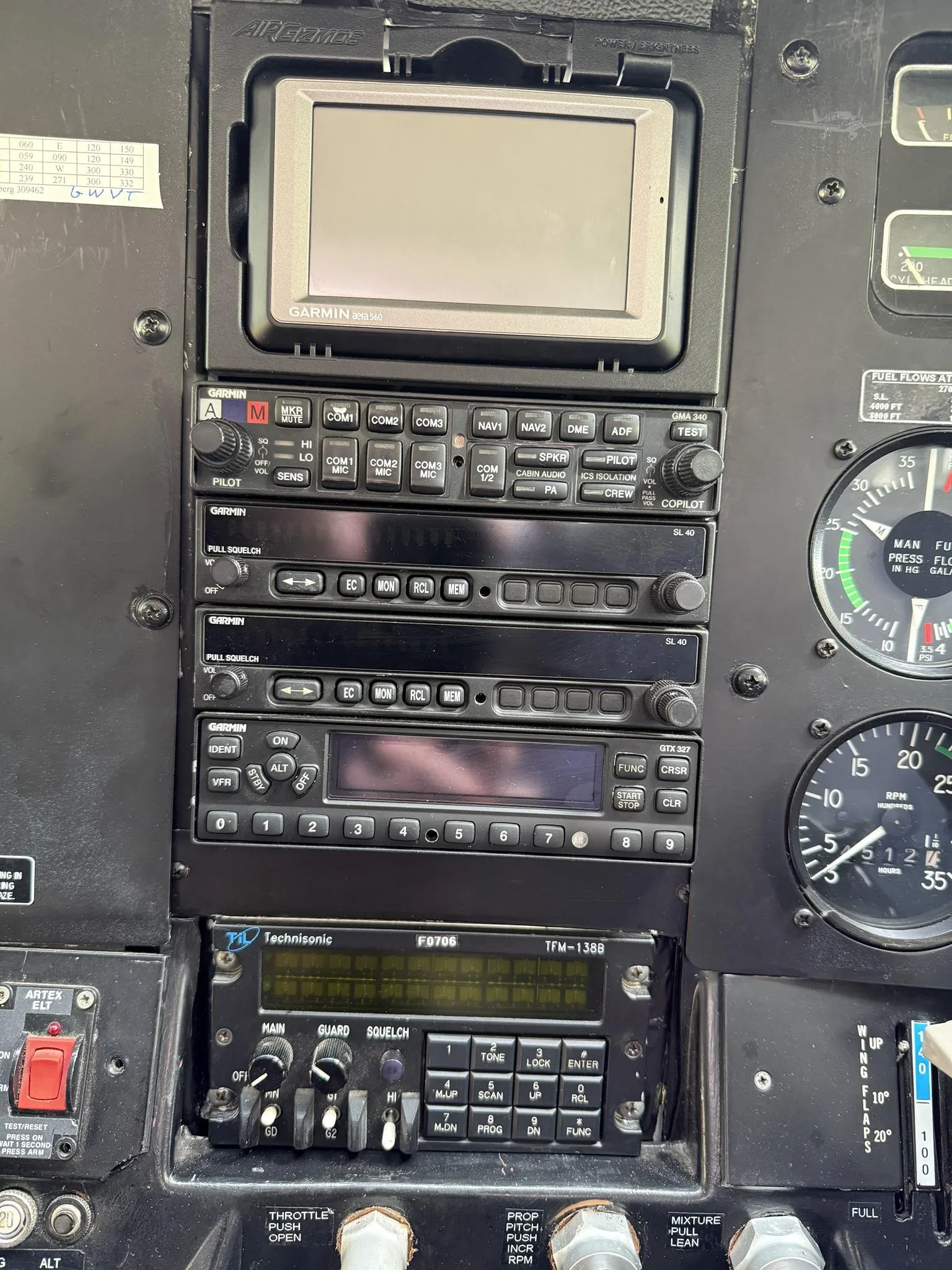 Avionics suite of a 1975 CESSNA U206F STATIONAIR.