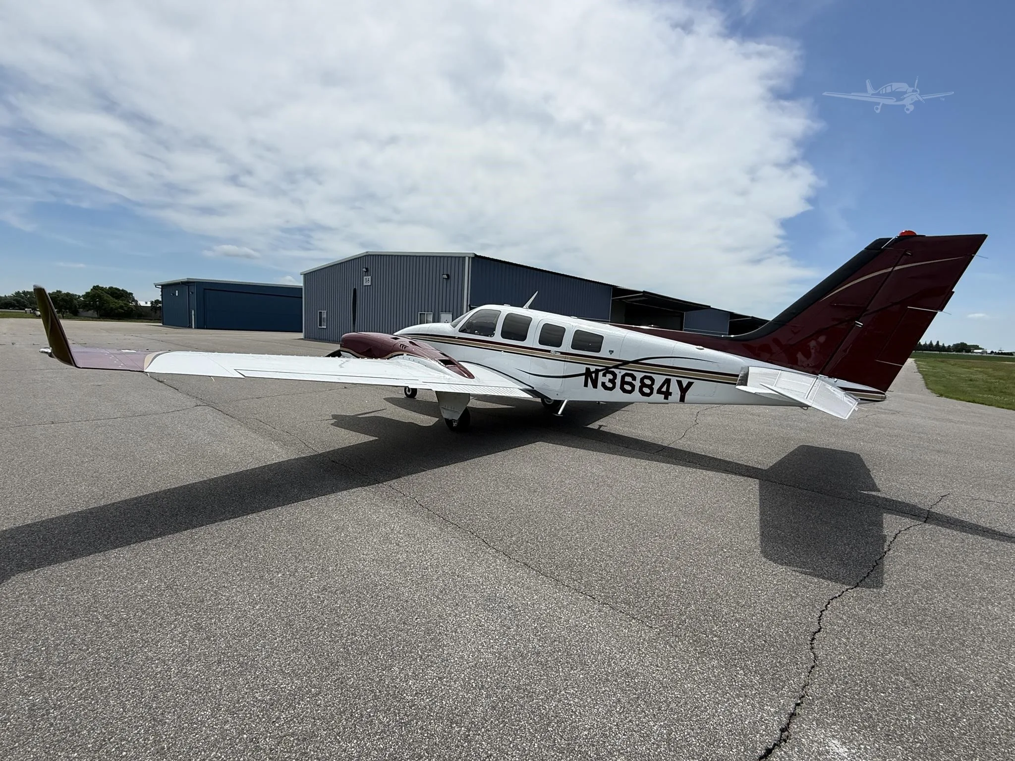 Exterior view of a 1980 BEECHCRAFT 58P BARON, N3684Y.