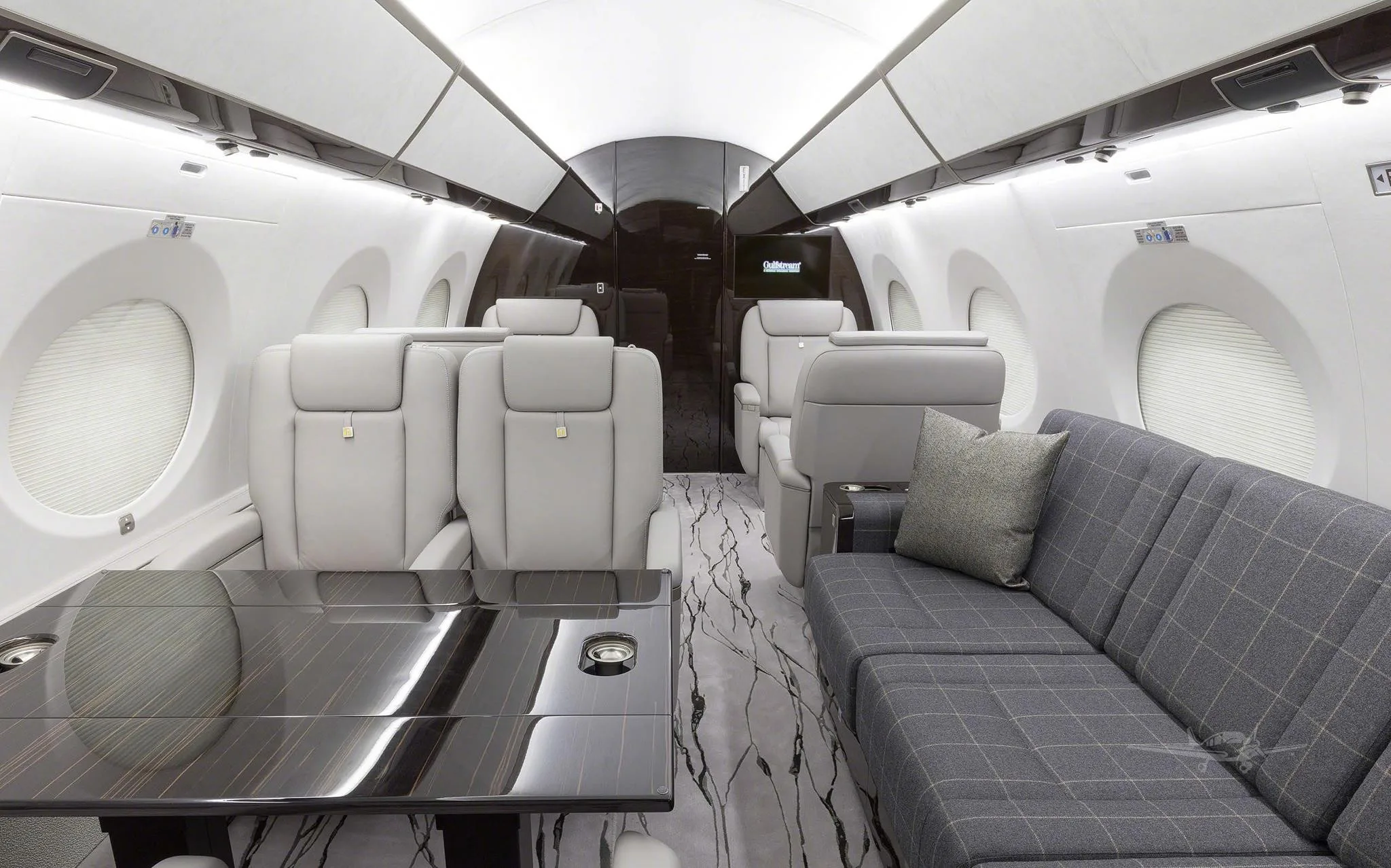 Cabin interior of a 2017 GULFSTREAM G650ER.