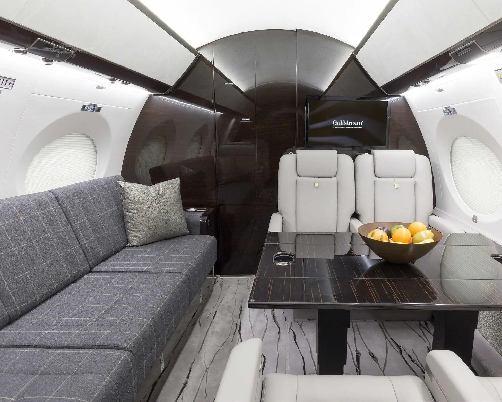 Cabin interior of a 2017 GULFSTREAM G650ER.