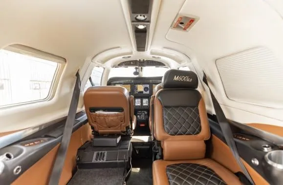 Cabin interior of a 2020 PIPER M600 SLS.