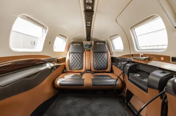 Cabin interior of a 2020 PIPER M600 SLS.