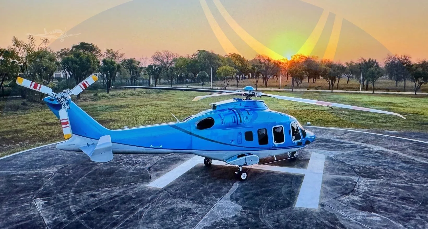 Exterior view of a 2024 LEONARDO AW169, T7-53BJ.