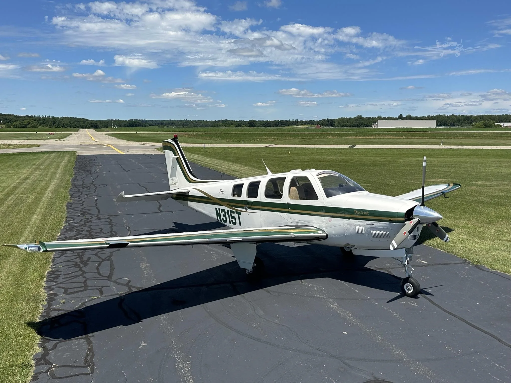 Exterior view of a 2001 BEECHCRAFT B36TC BONANZA, N315T.