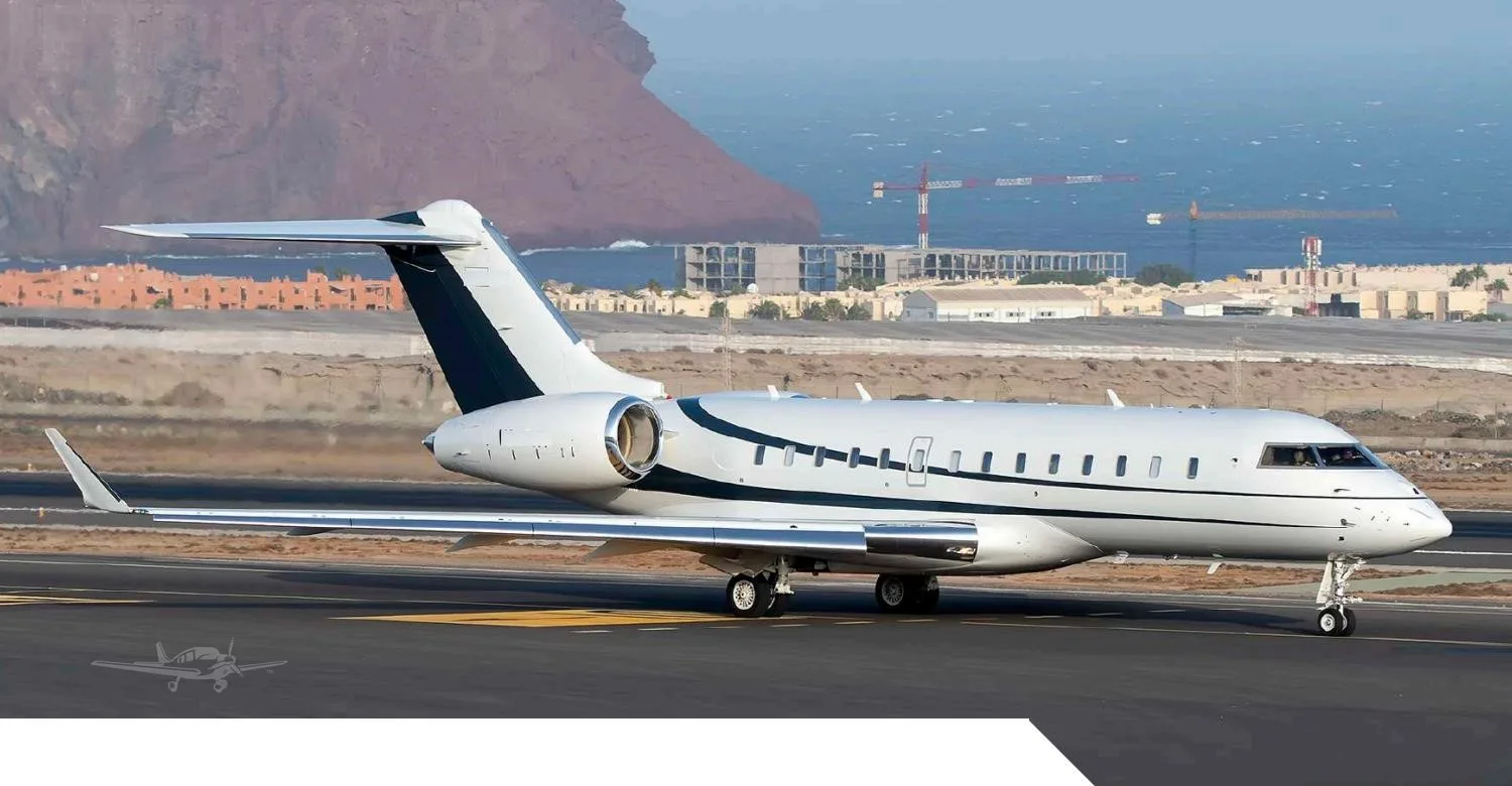 Exterior view of a BOMBARDIER GLOBAL 5000.