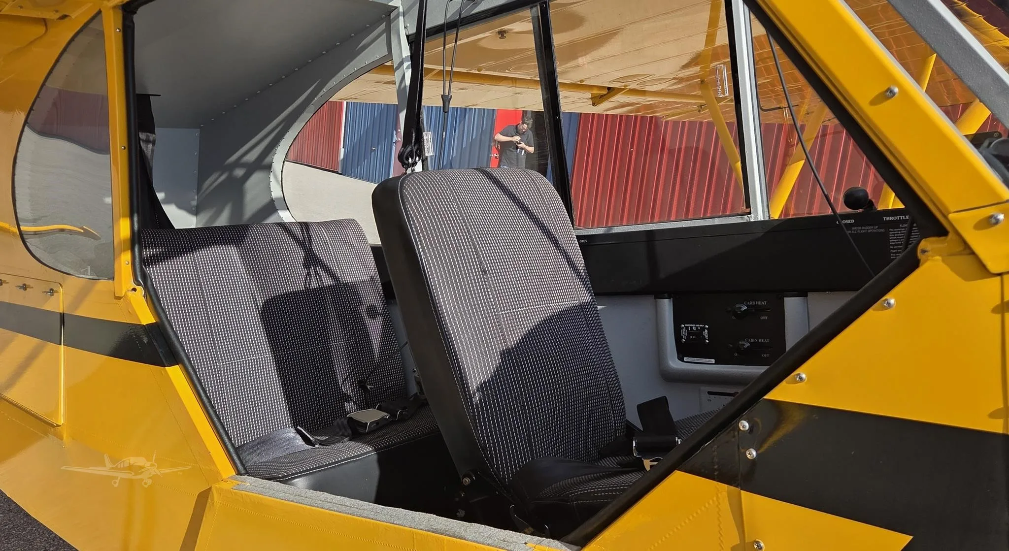Cabin interior of a 1955 PIPER SUPER CUB.