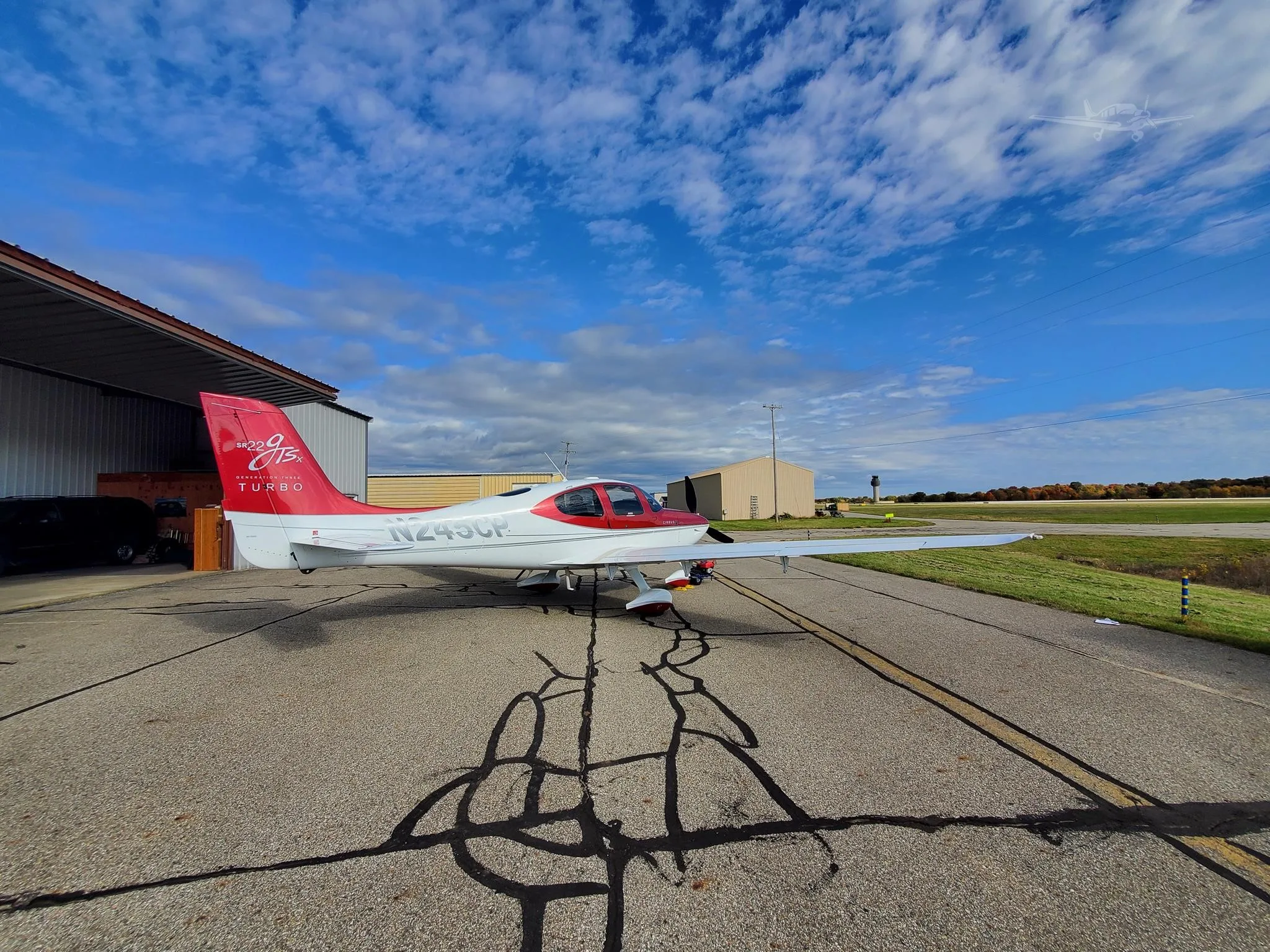 Exterior view of a 2008 CIRRUS SR22-G3 TURBO, N245CP.