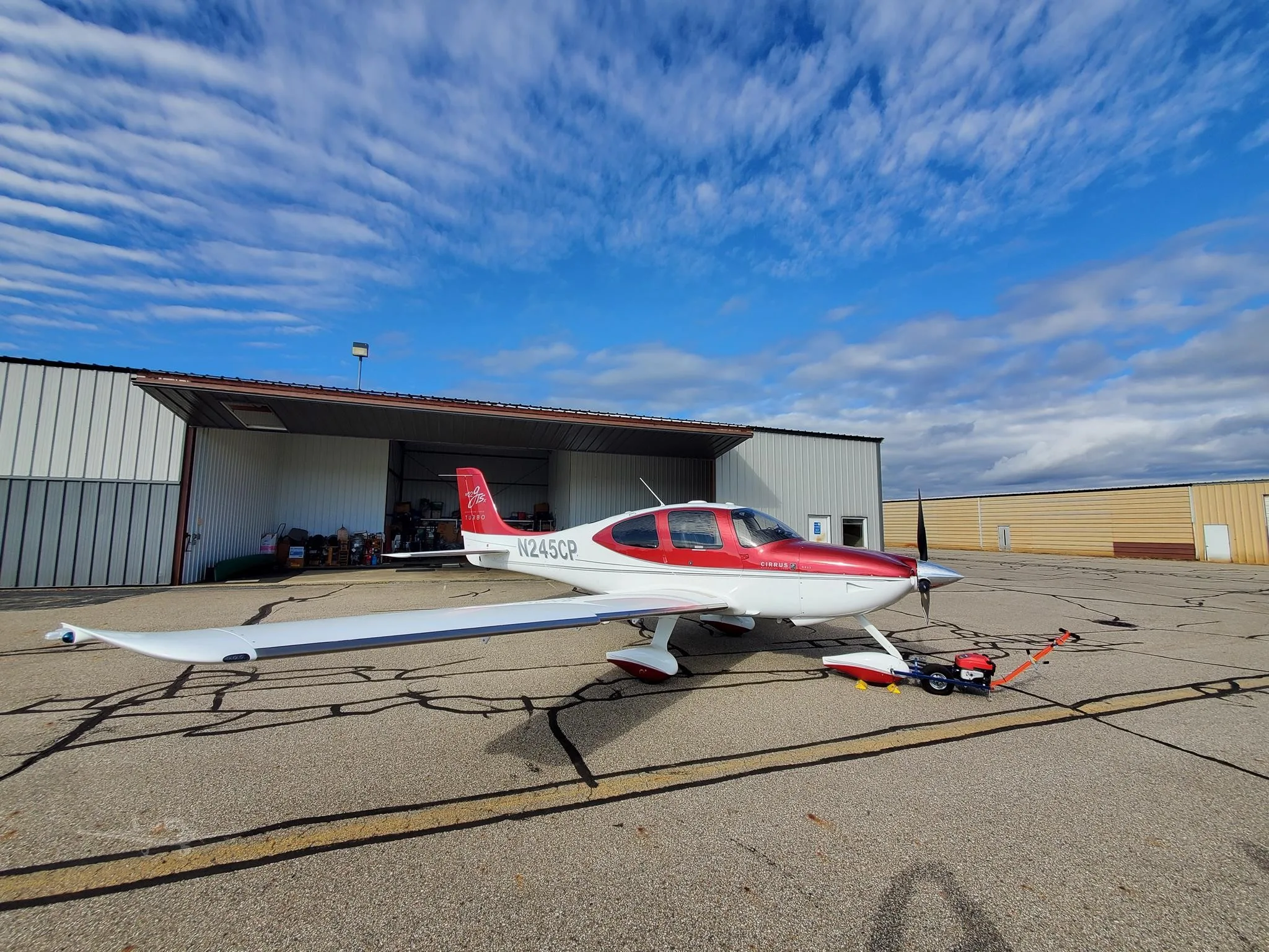 Exterior view of a 2008 CIRRUS SR22-G3 TURBO, N245CP.