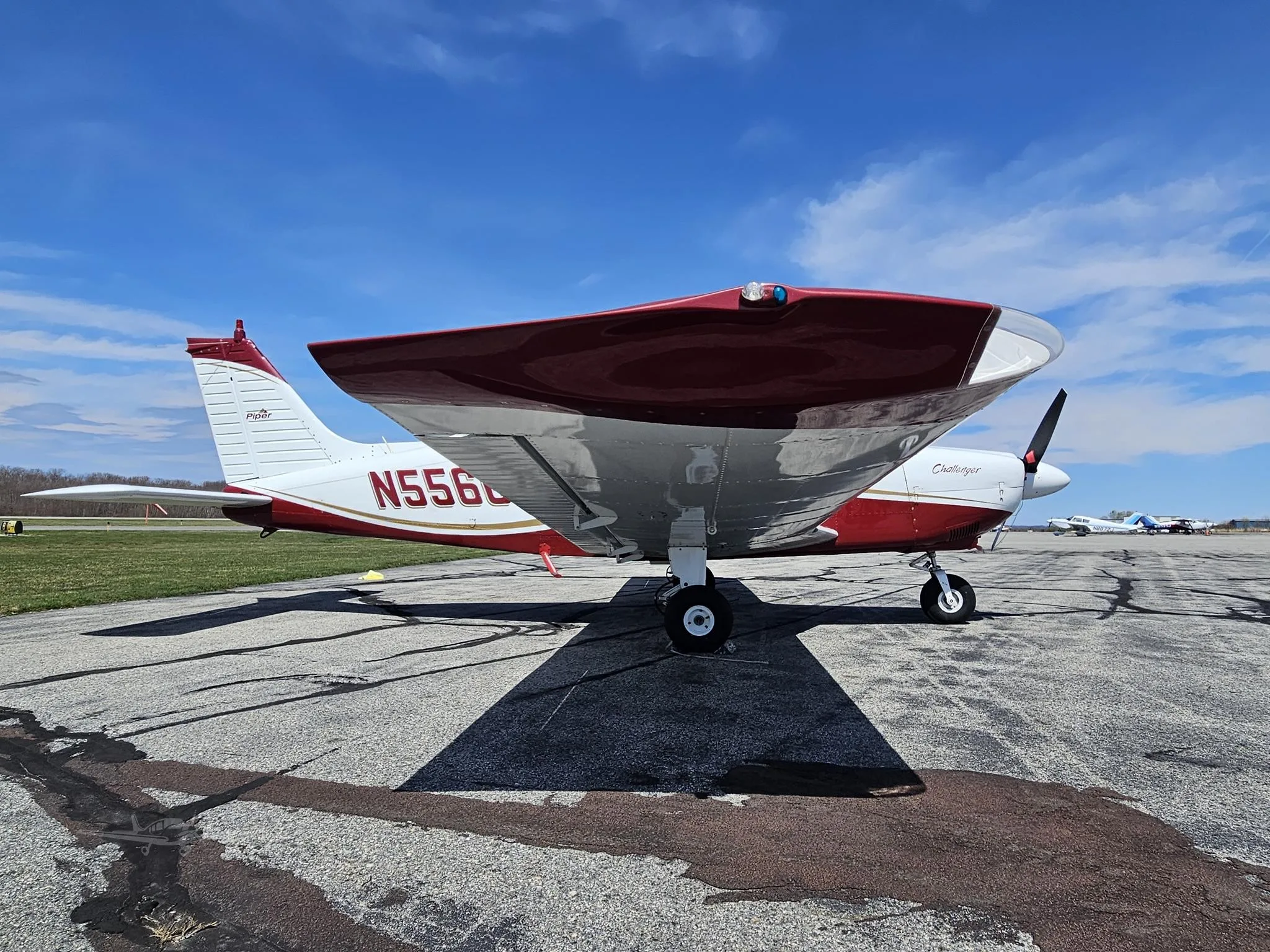 Exterior view of a 1973 PIPER ARCHER, N55667.