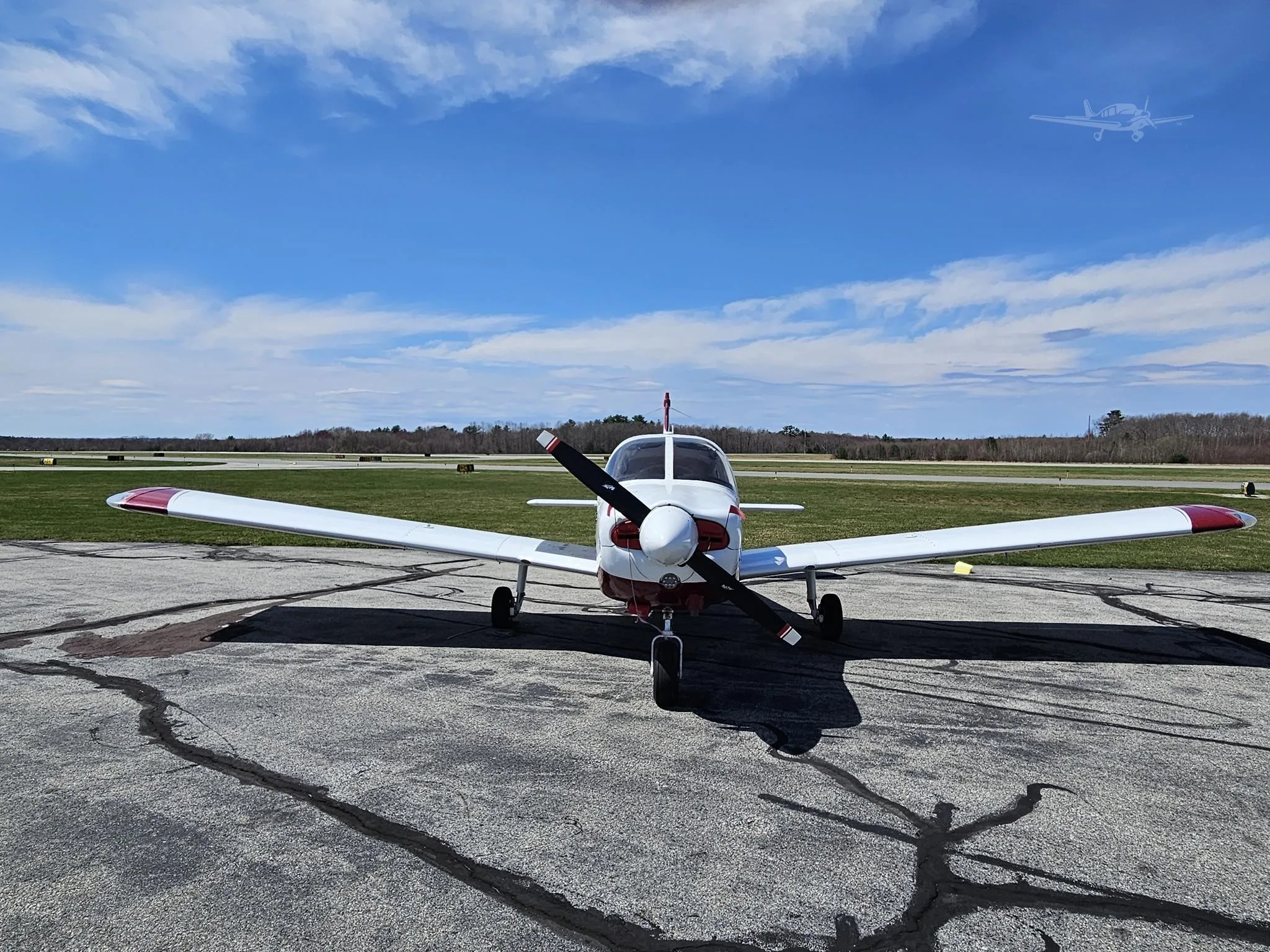 Exterior view of a 1973 PIPER ARCHER, N55667.
