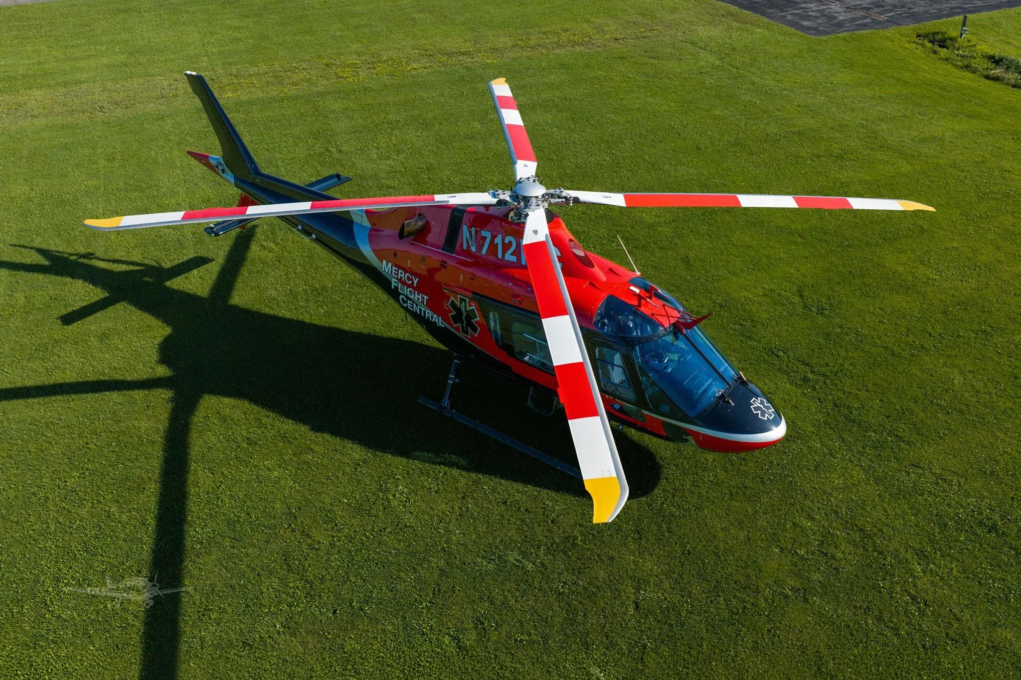 Exterior view of a 2022 LEONARDO AW119 KOALA, N712MC.