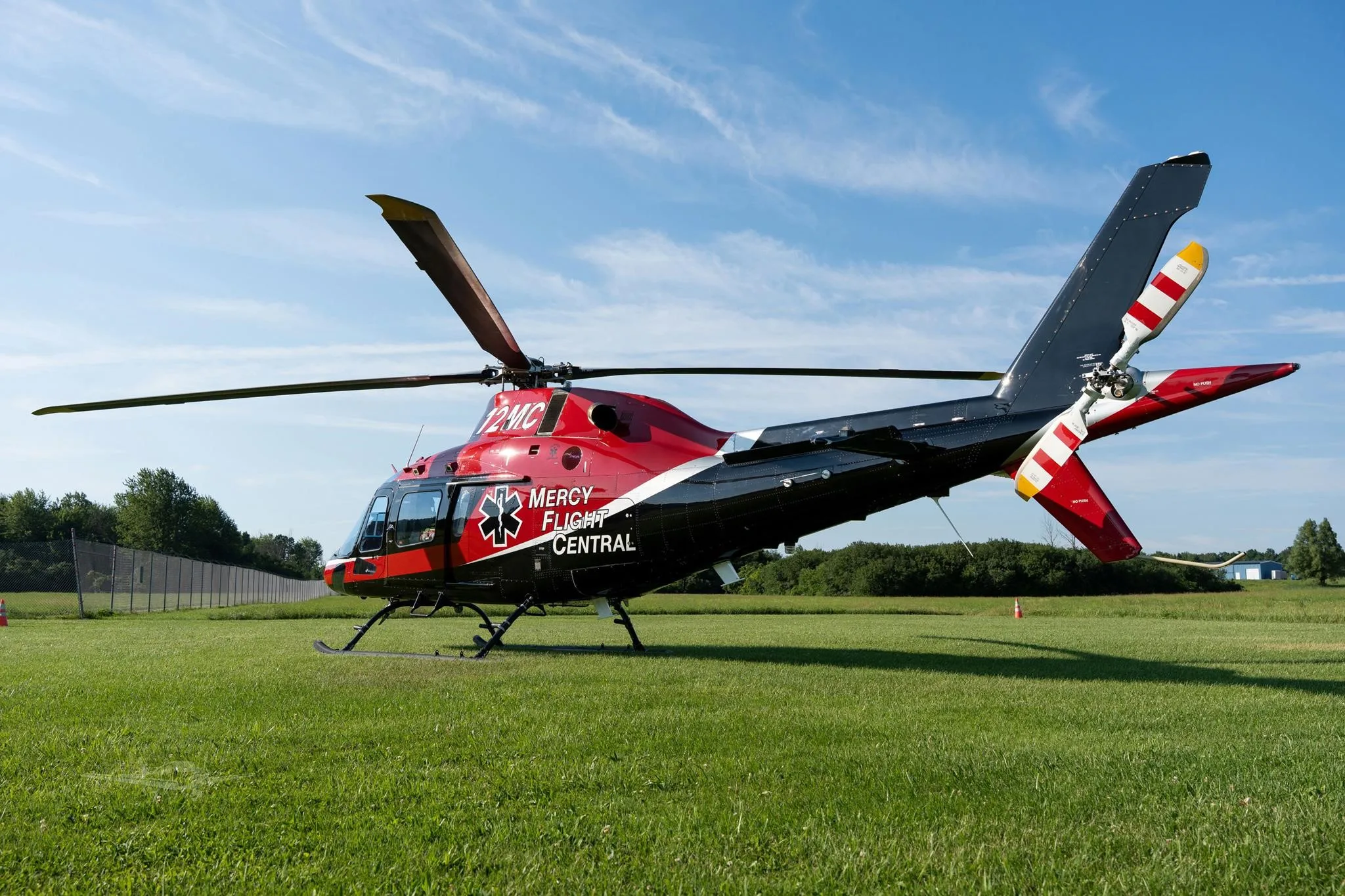 Exterior view of a 2022 LEONARDO AW119 KOALA, N712MC.