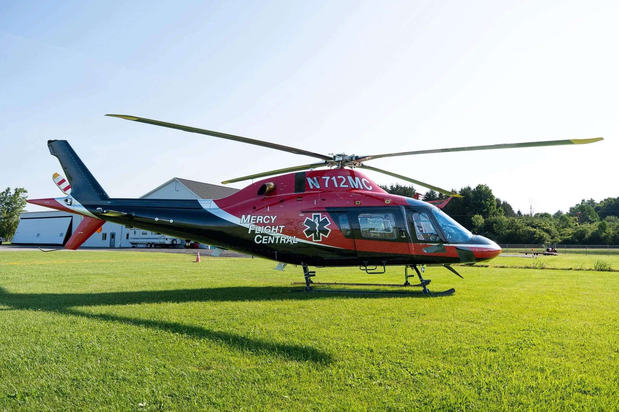Exterior view of a 2022 LEONARDO AW119 KOALA, N712MC.