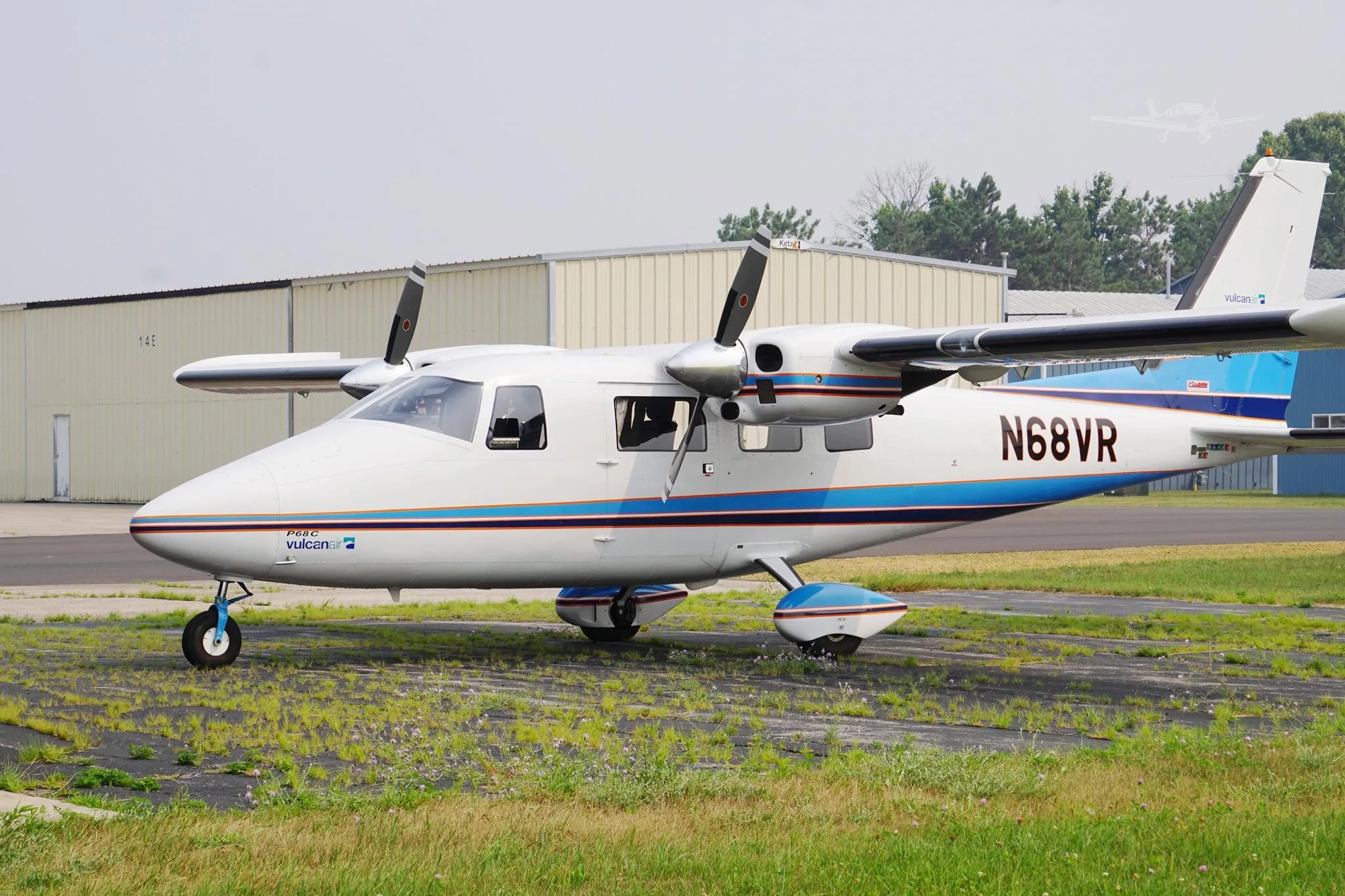 Exterior view of a 2004 VULCANAIR P.68C, N68VR.