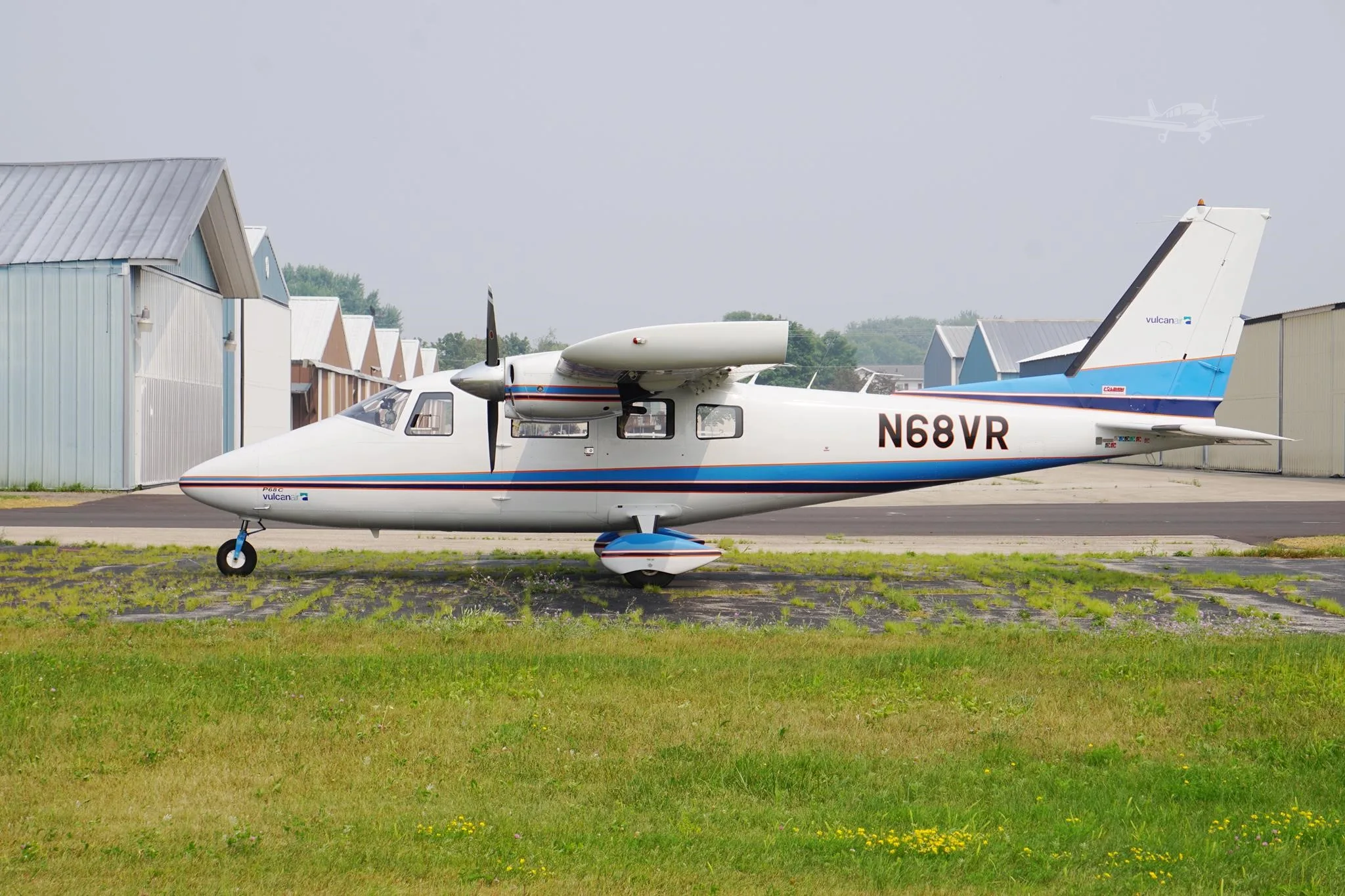 Exterior view of a 2004 VULCANAIR P.68C, N68VR.