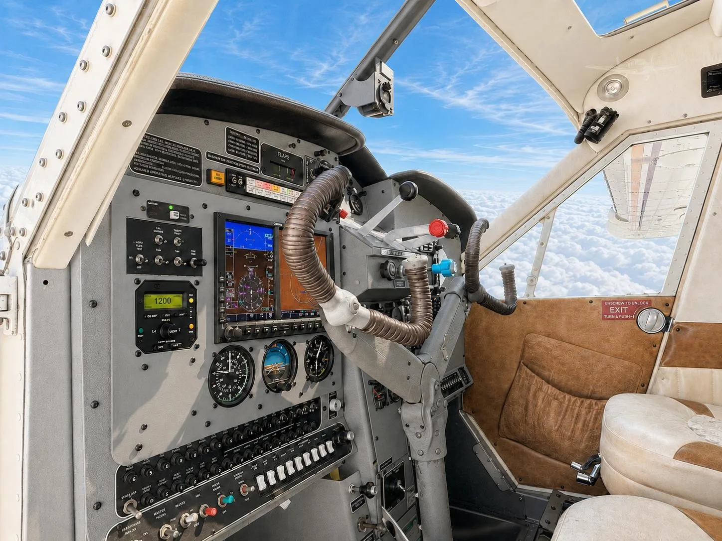 Cockpit and instrument panel of a 1960 DEHAVILLAND DHC-2.