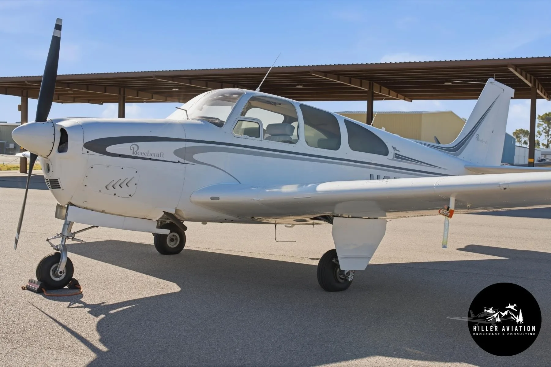 Exterior view of a 1965 BEECHCRAFT C33 DEBONAIR, N6103V.