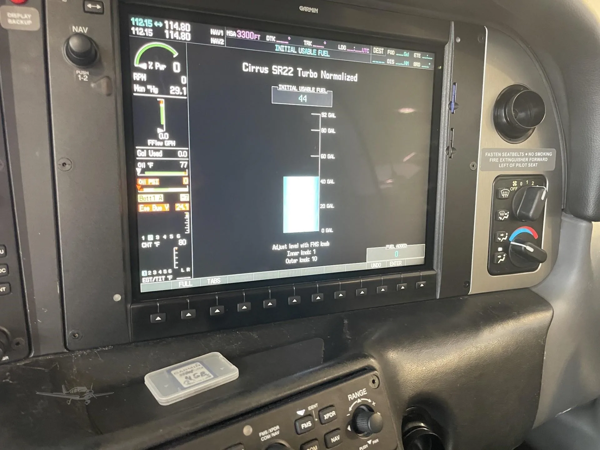 Avionics suite of a 2009 CIRRUS SR22-G3 TURBO.