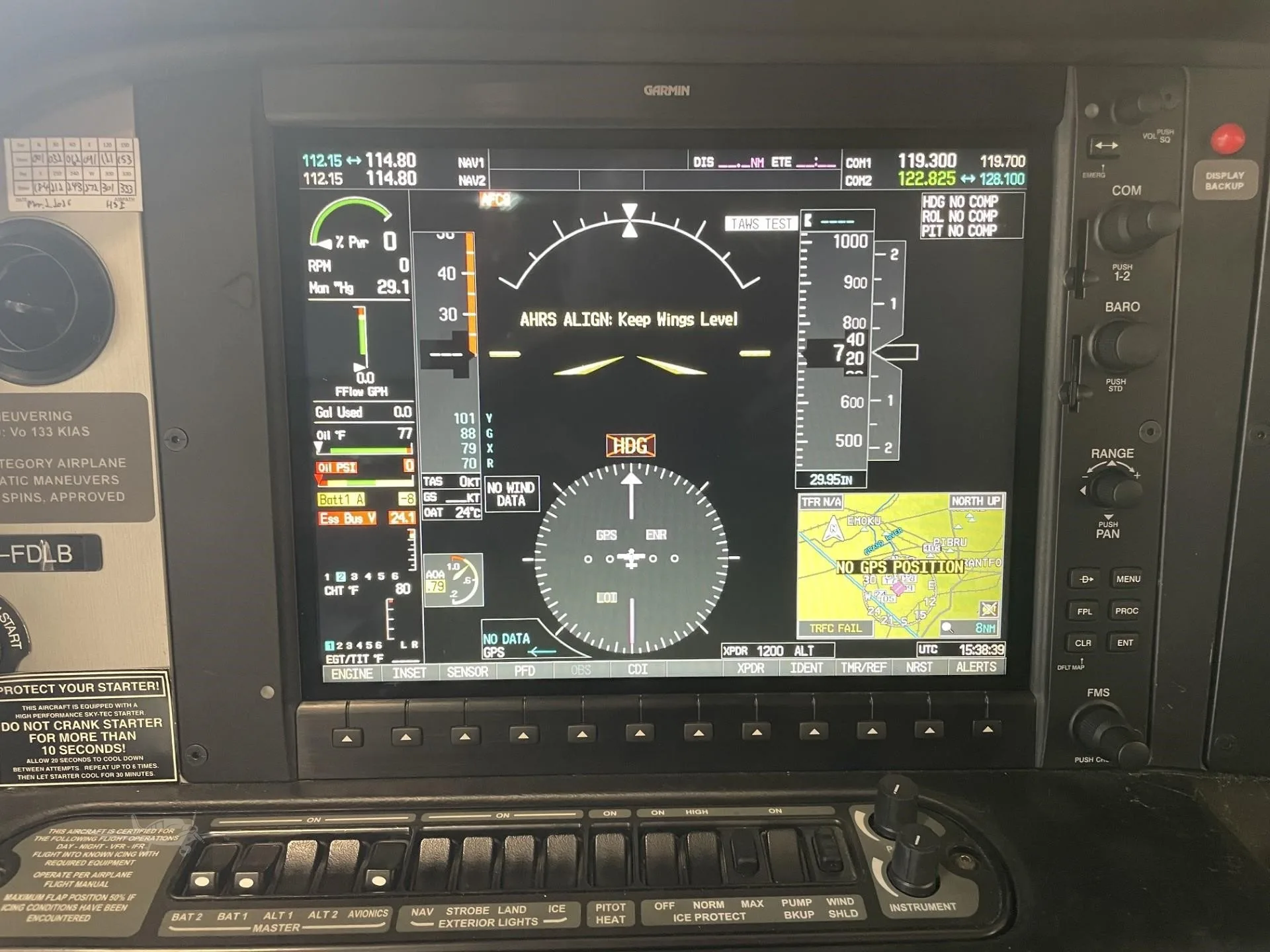 Avionics suite of a 2009 CIRRUS SR22-G3 TURBO.