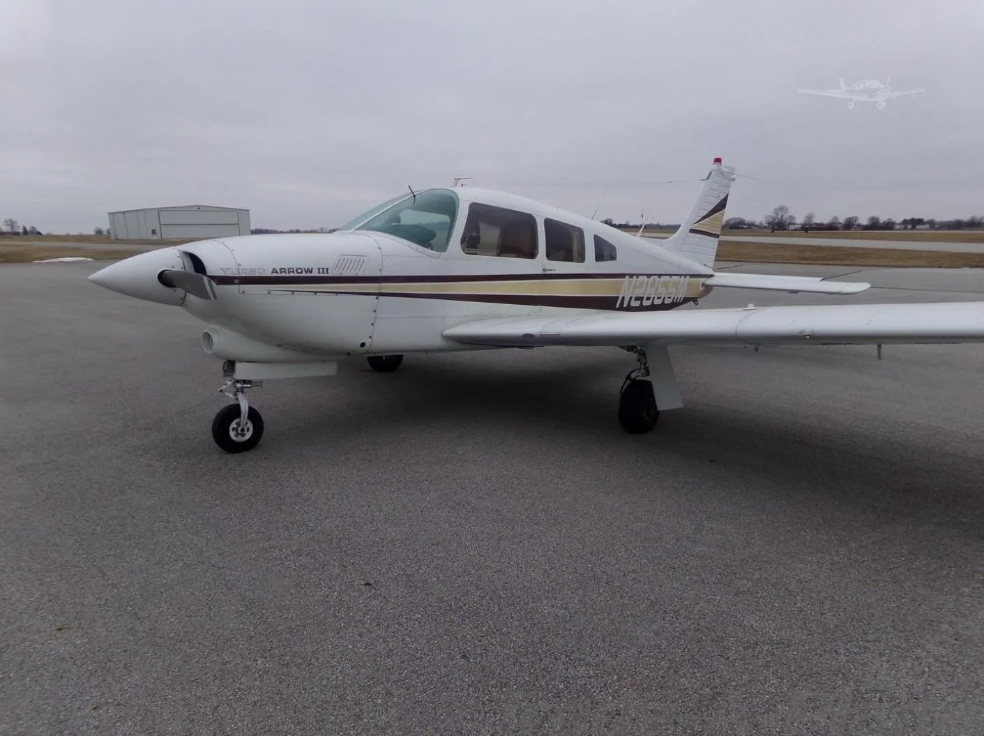 Exterior view of a 1978 PIPER TURBO ARROW III, N2855M.