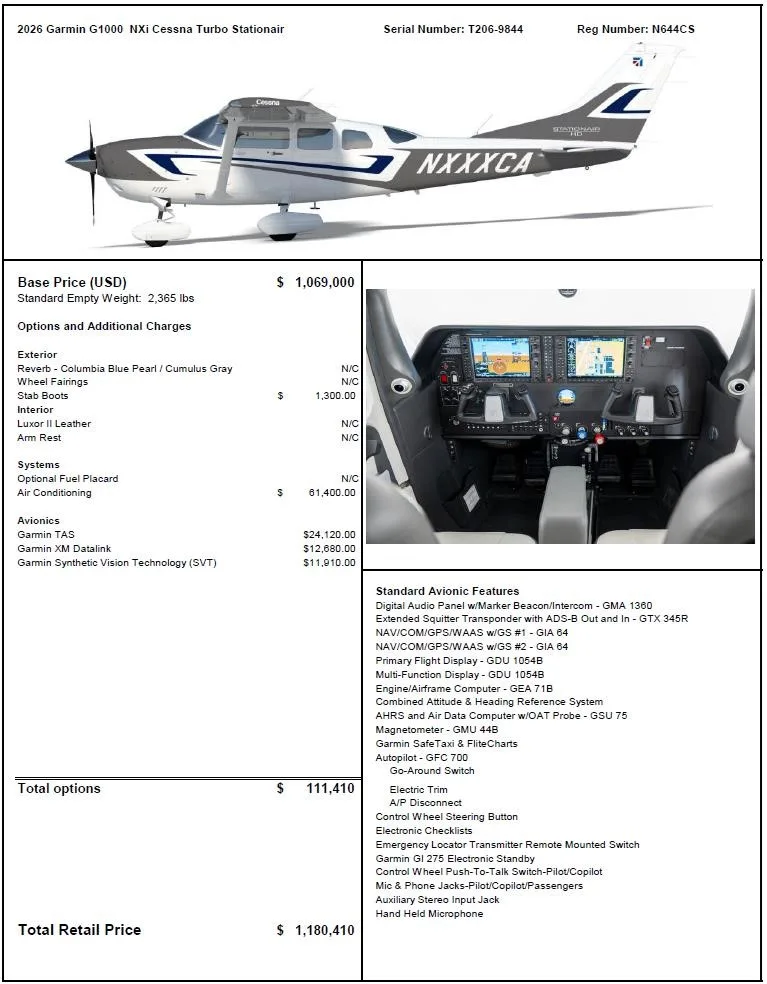 2026 CESSNA TURBO 206H STATIONAIR HD