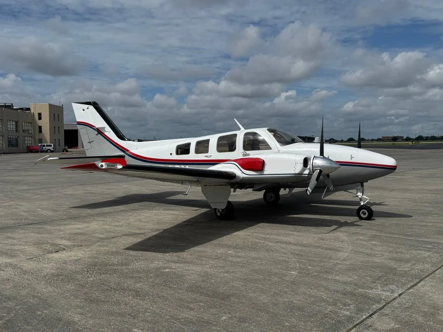 Exterior view of a 1981 BEECHCRAFT 58P BARON, N3848Y.