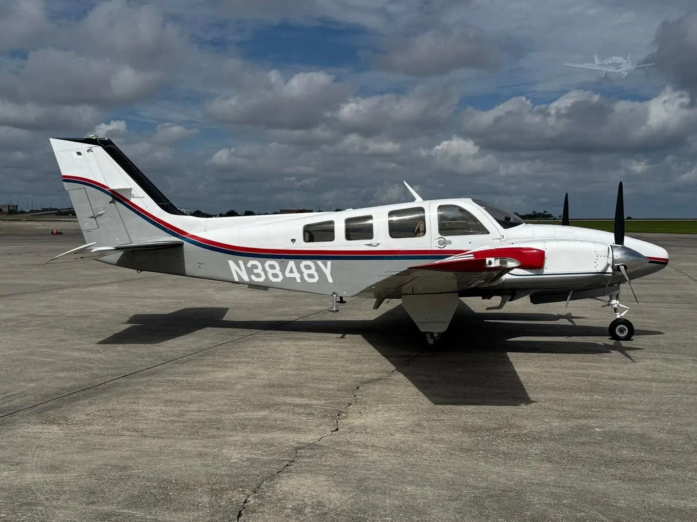 Exterior view of a 1981 BEECHCRAFT 58P BARON, N3848Y.