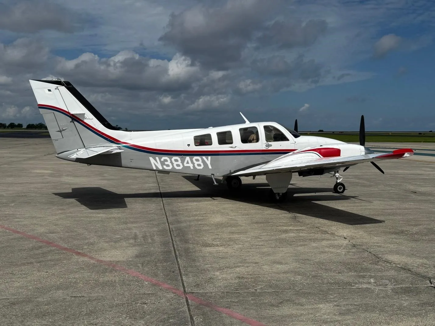 Exterior view of a 1981 BEECHCRAFT 58P BARON, N3848Y.