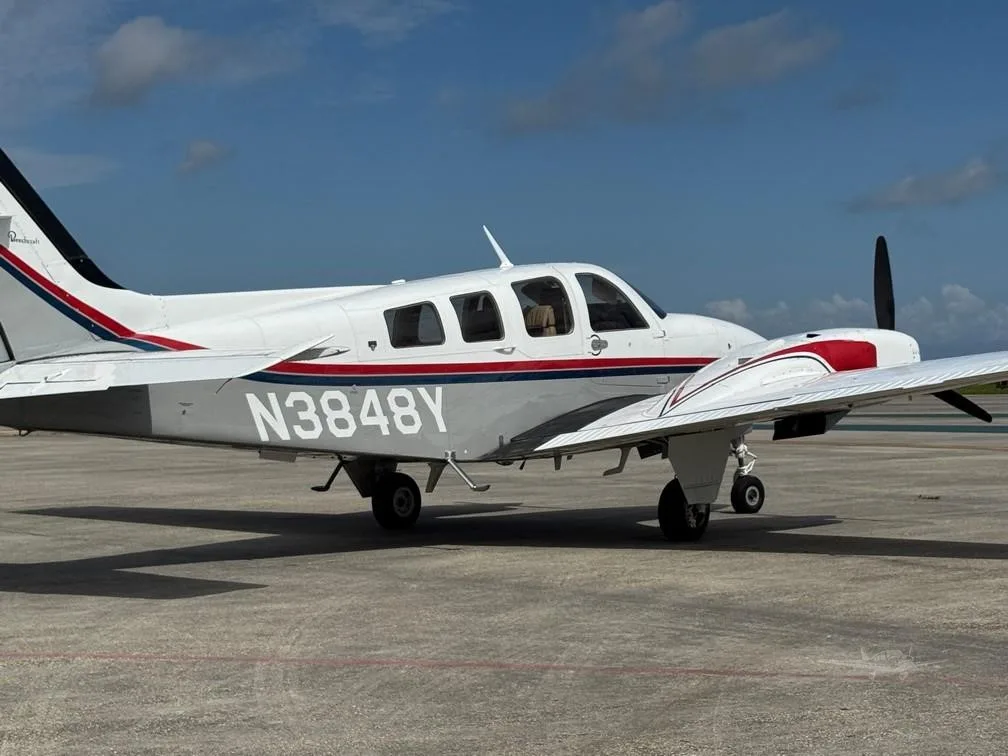 Exterior view of a 1981 BEECHCRAFT 58P BARON, N3848Y.
