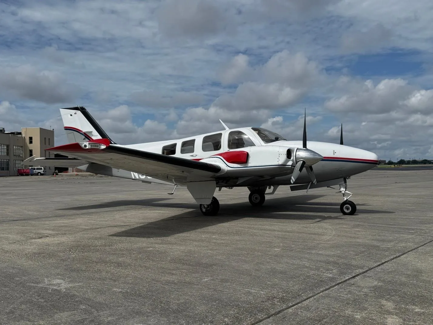 Exterior view of a 1981 BEECHCRAFT 58P BARON, N3848Y.