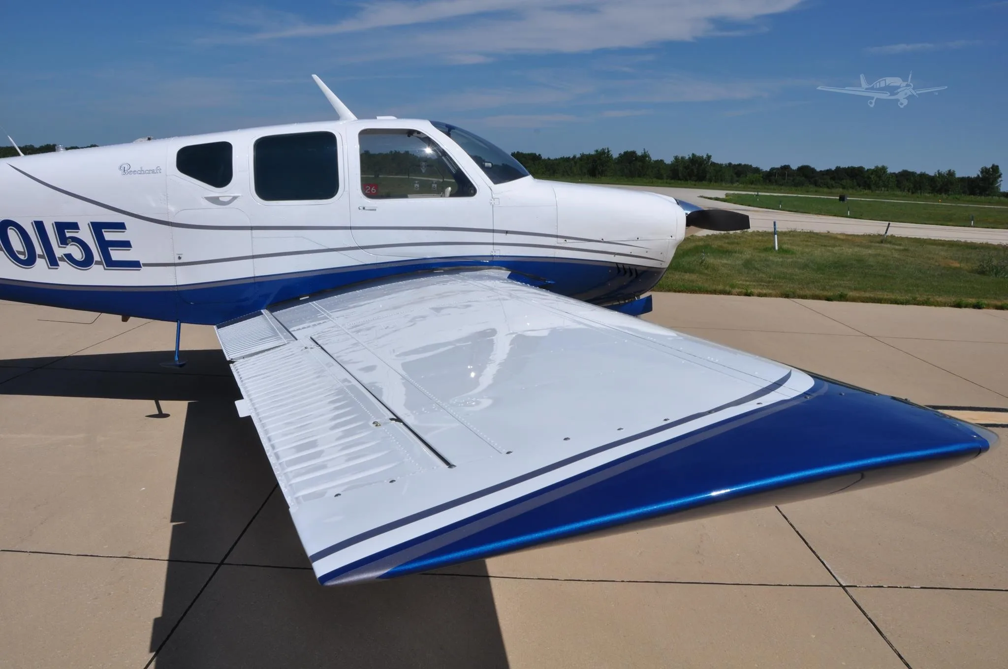 Exterior view of a 1959 BEECHCRAFT K35 BONANZA, N6015E.