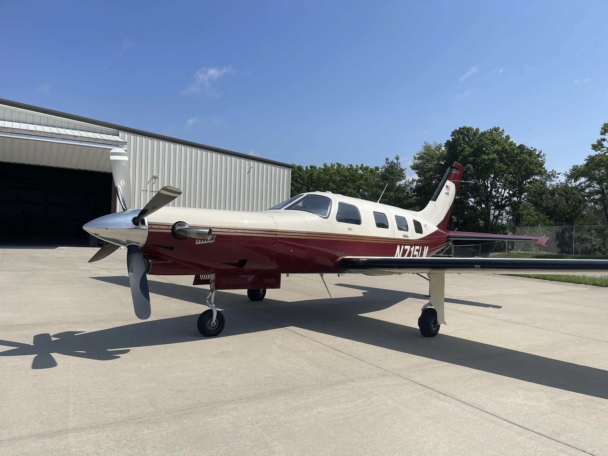 Exterior view of a 1998 PIPER JETPROP, N715LM.