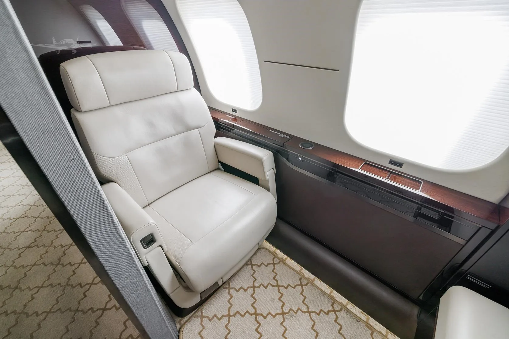 Cabin interior of a 2019 BOMBARDIER GLOBAL 8000.