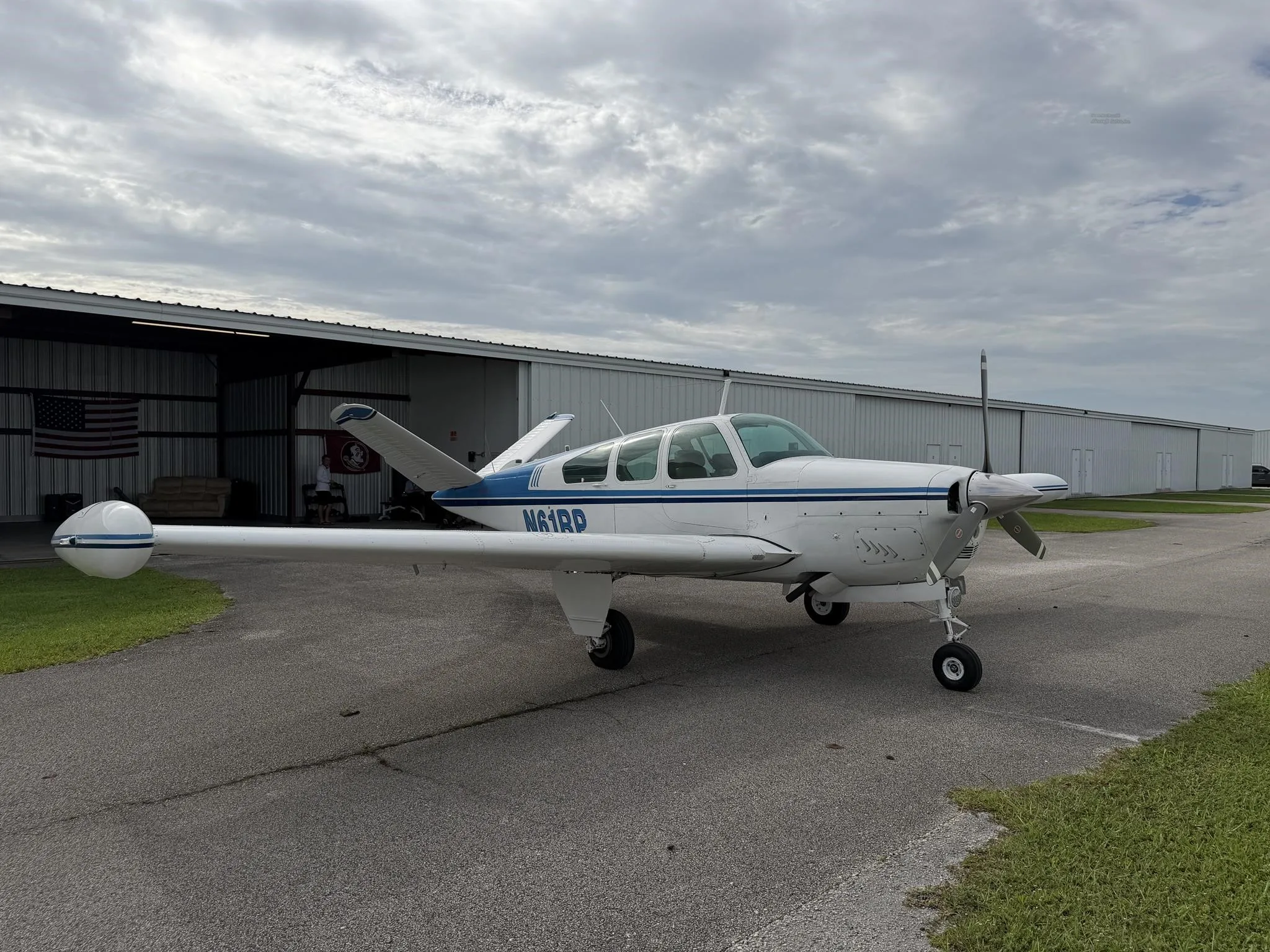 Exterior view of a 1962 BEECHCRAFT P35 BONANZA, N61RP.