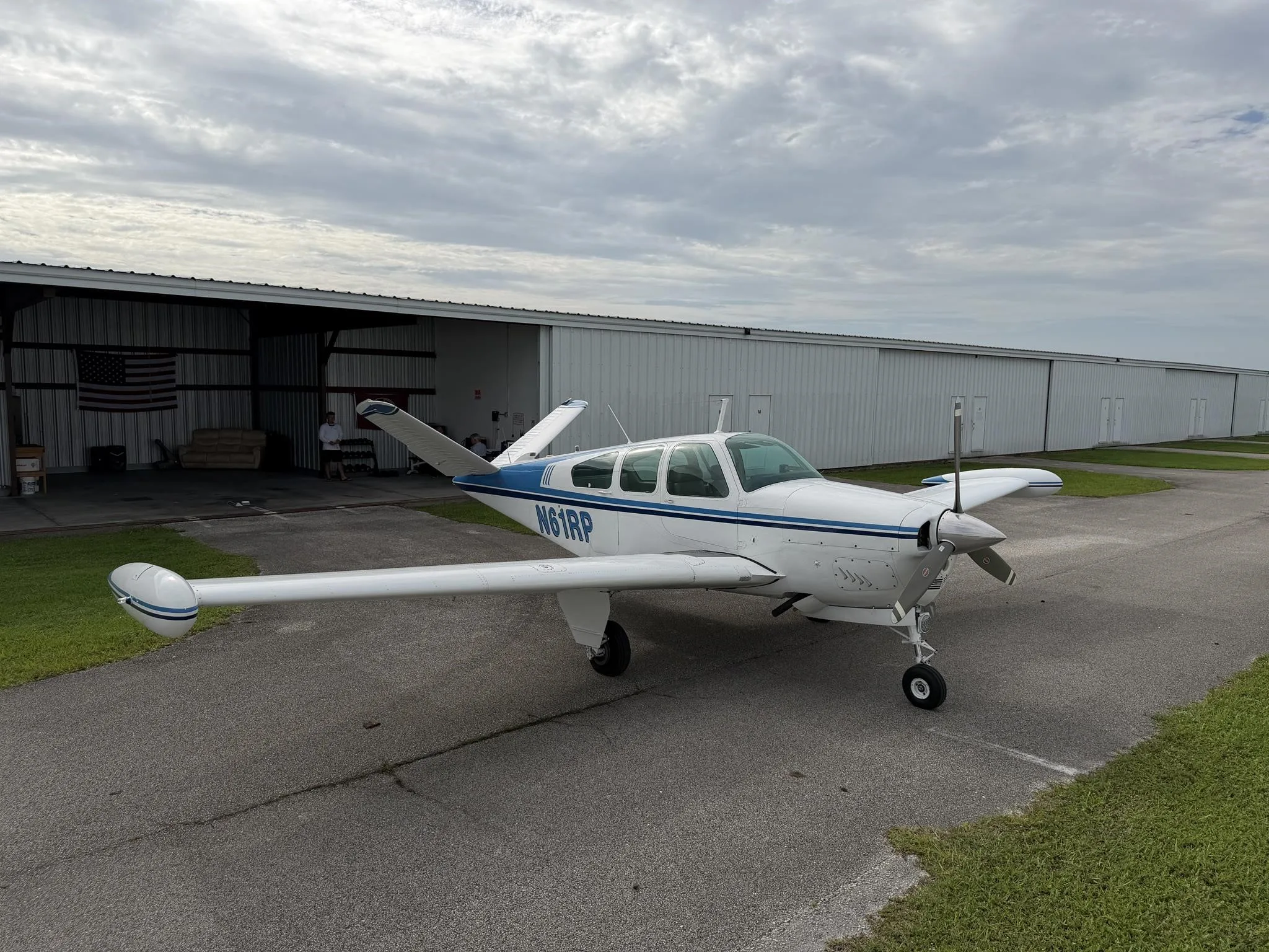 Exterior view of a 1962 BEECHCRAFT P35 BONANZA, N61RP.