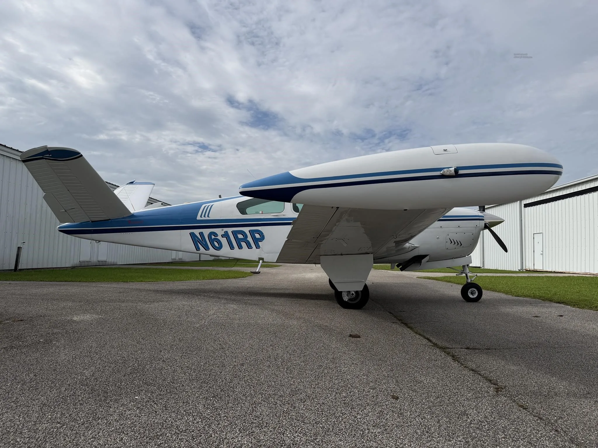 Exterior view of a 1962 BEECHCRAFT P35 BONANZA, N61RP.
