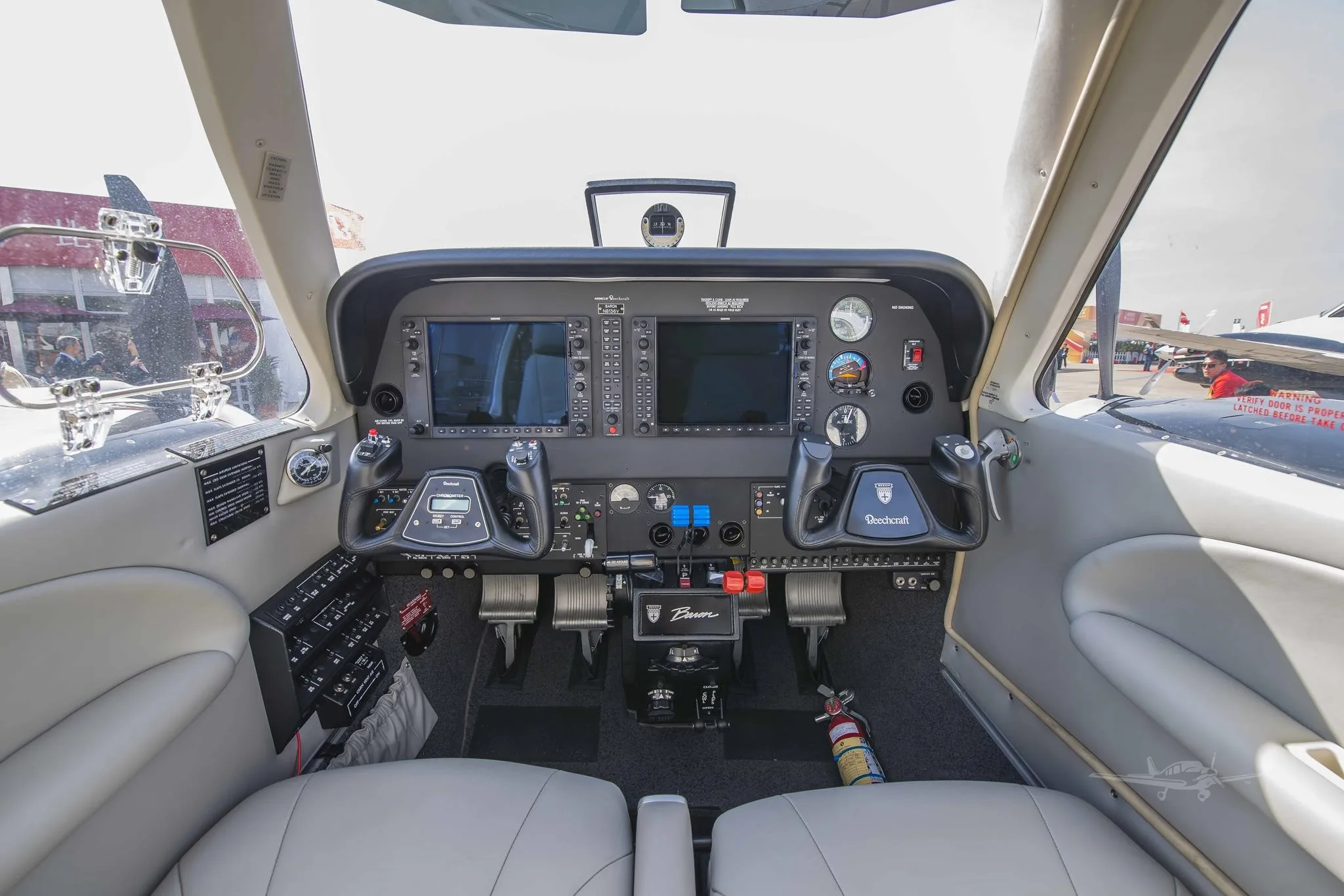 Cockpit and instrument panel of a 2012 BEECHCRAFT G58 BARON.