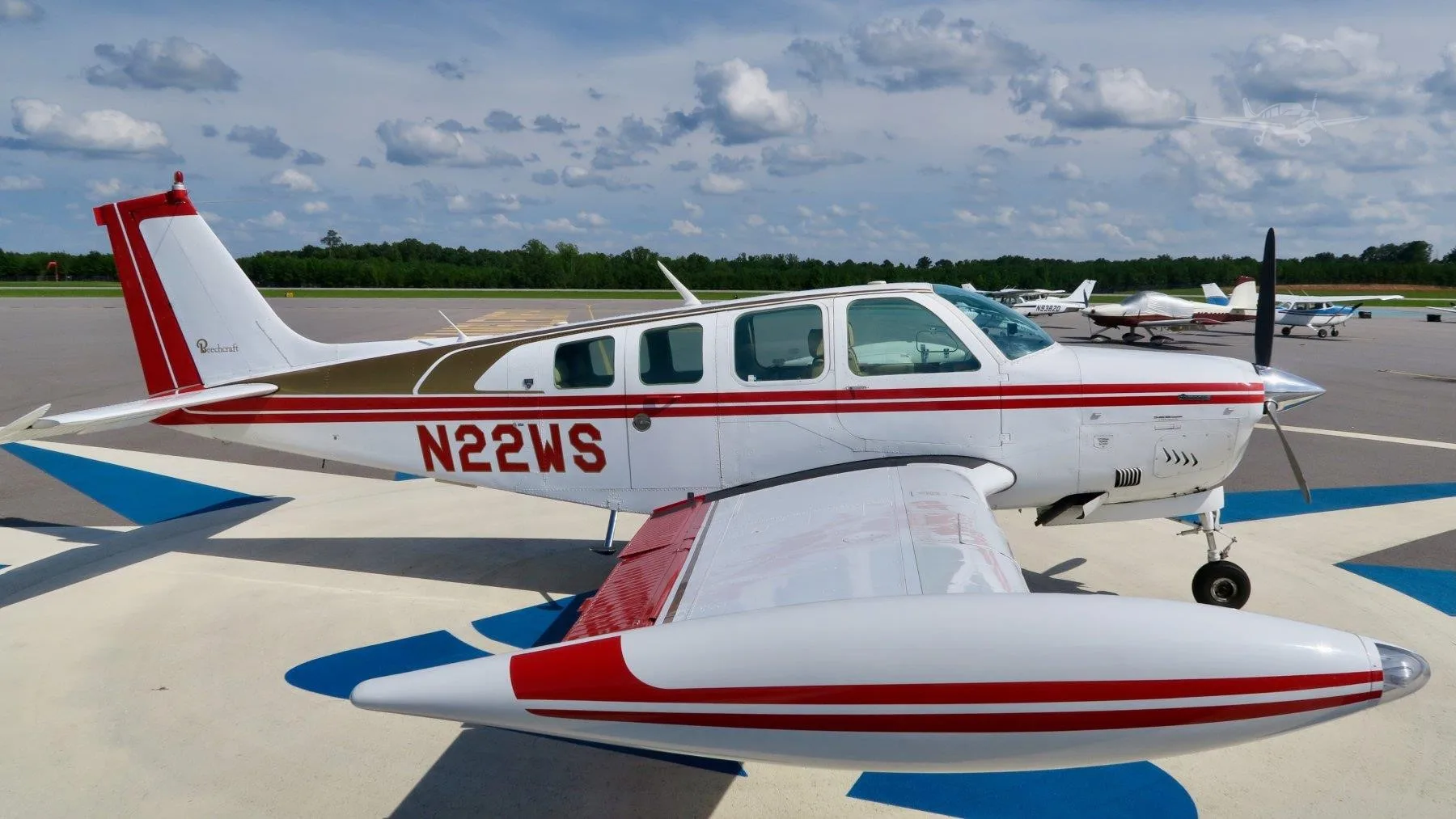 Exterior view of a 1979 BEECHCRAFT A36 BONANZA, N22WS.