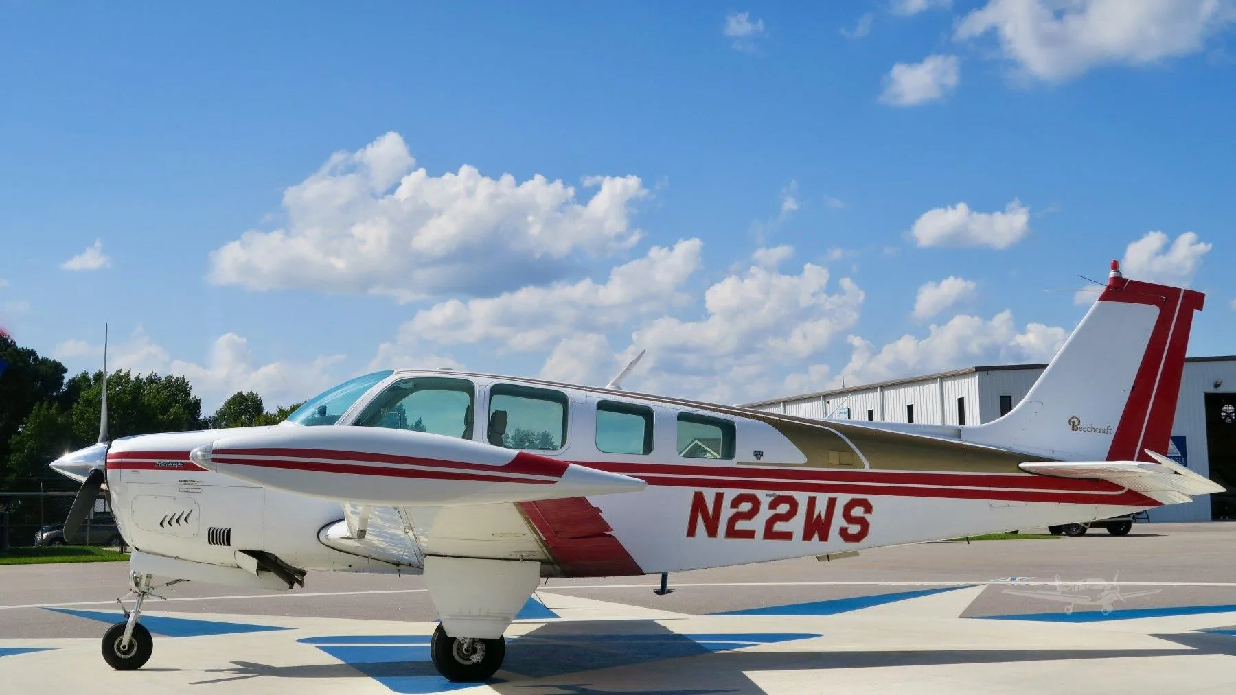 Exterior view of a 1979 BEECHCRAFT A36 BONANZA, N22WS.