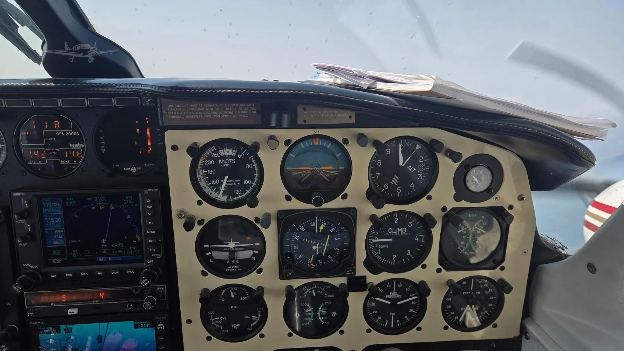 Cockpit and instrument panel of a 1978 PIPER NAVAJO CR.
