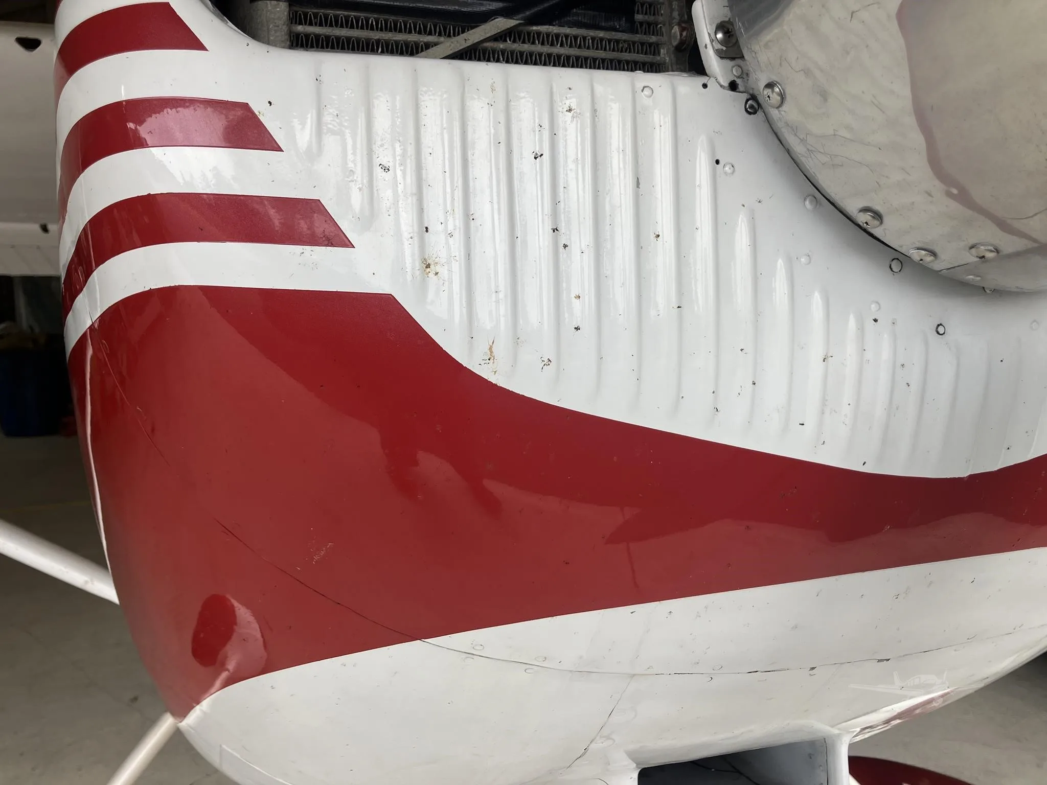 Engine detail of a 1953 CESSNA 180.