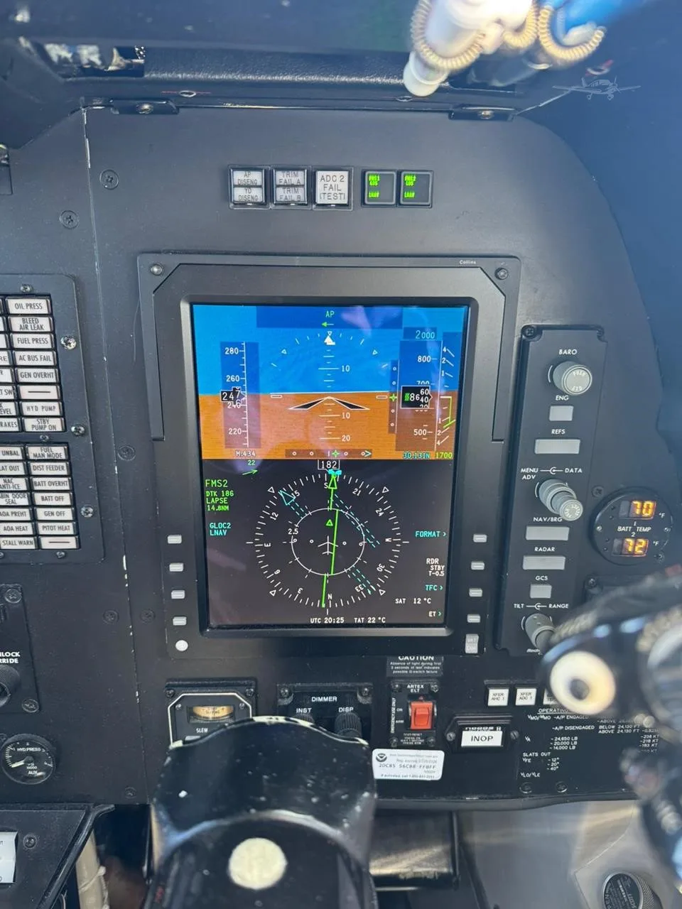 Avionics suite of a 1990 ASTRA/GULFSTREAM ASTRA SP.