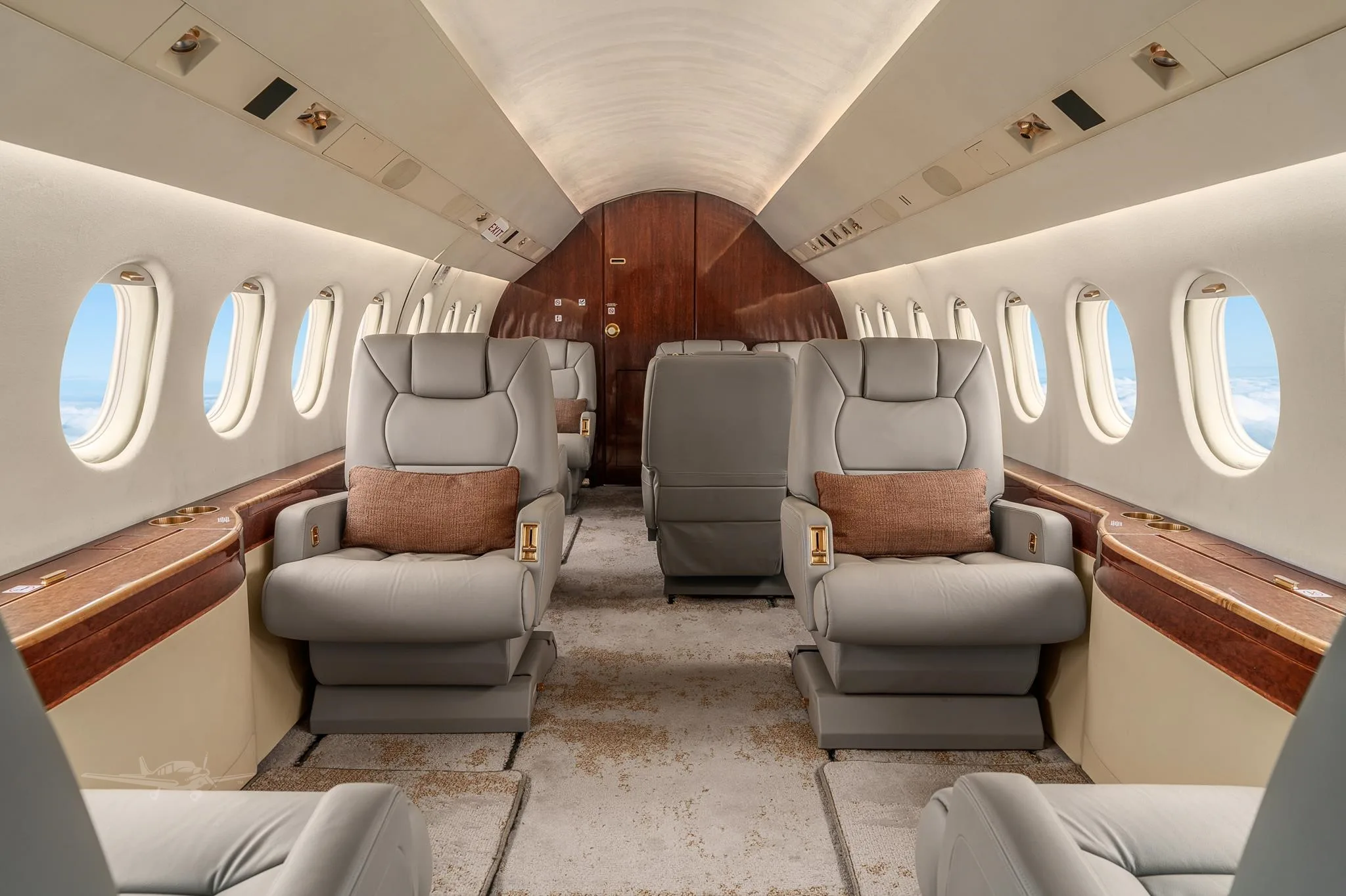 Cabin interior of a 2001 DASSAULT FALCON 2000.