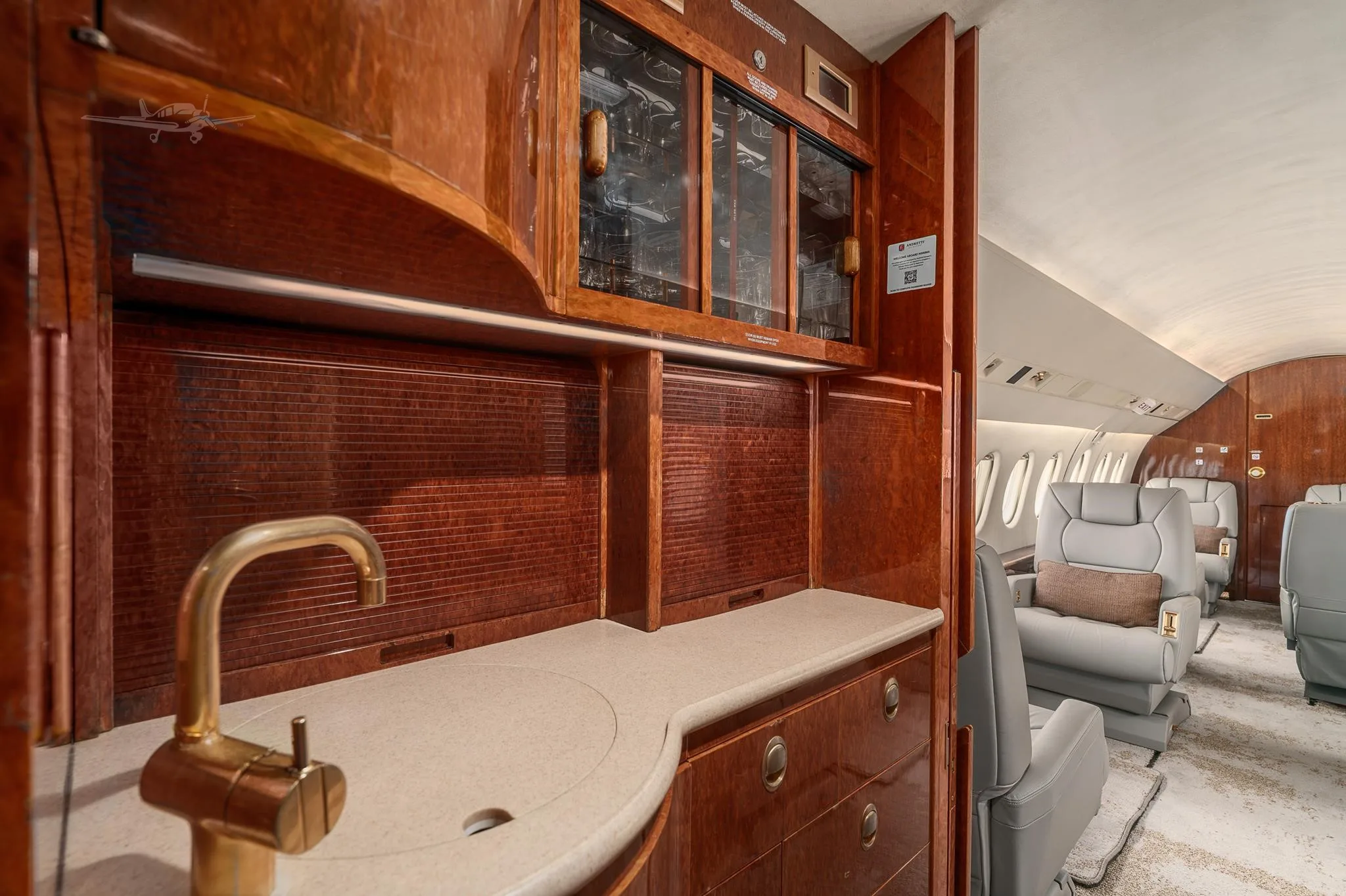 Cabin interior of a 2001 DASSAULT FALCON 2000.