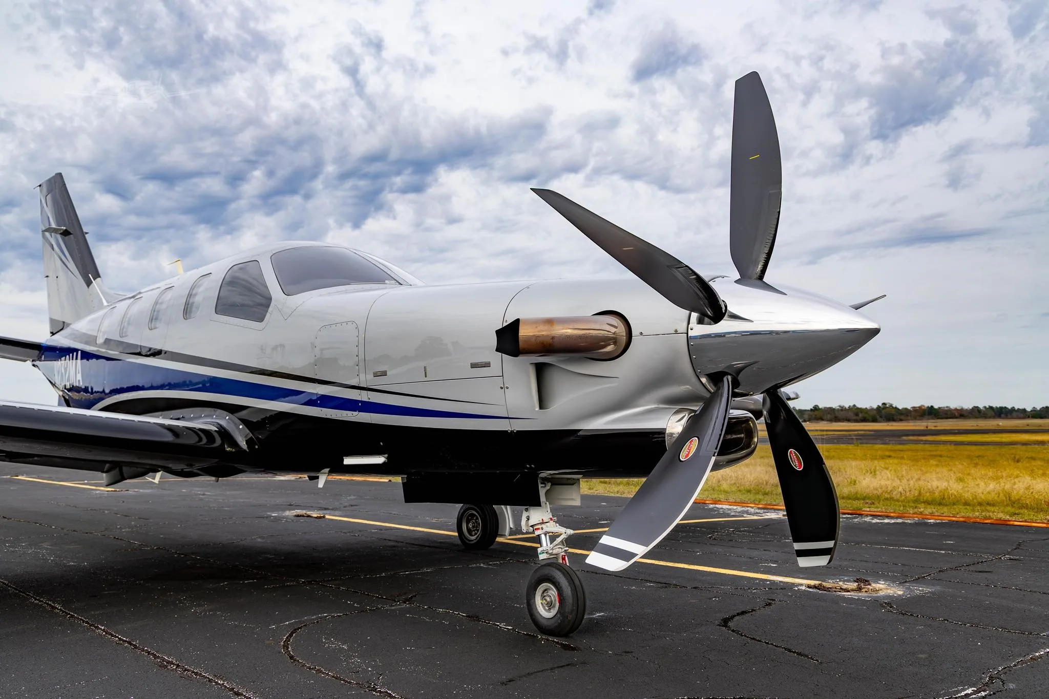 Exterior view of a 2016 DAHER TBM 930, N232MA.