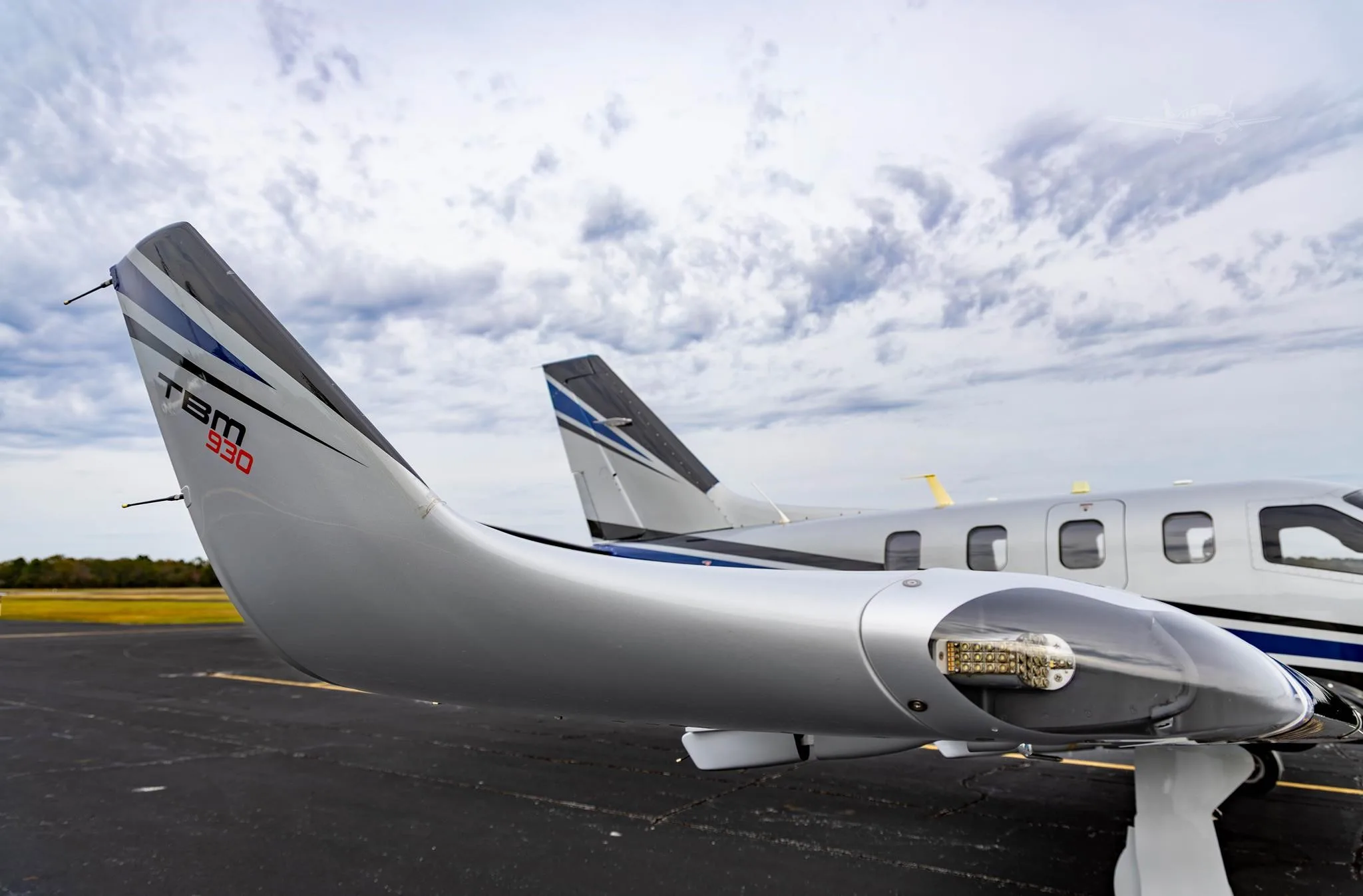 Exterior view of a 2016 DAHER TBM 930, N232MA.
